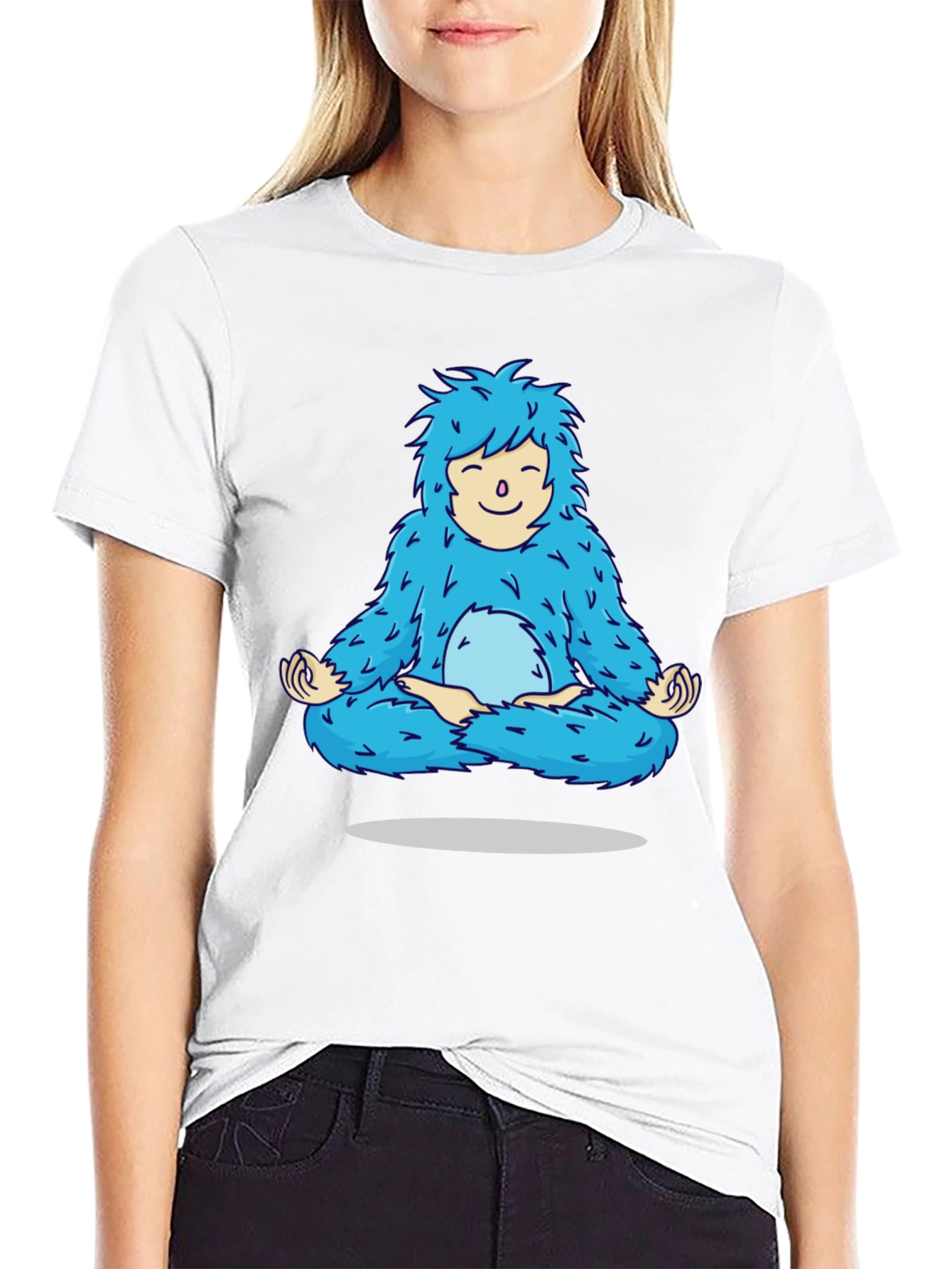 Zen Yeti T-Shirt - Meditating Blue Monster Tee