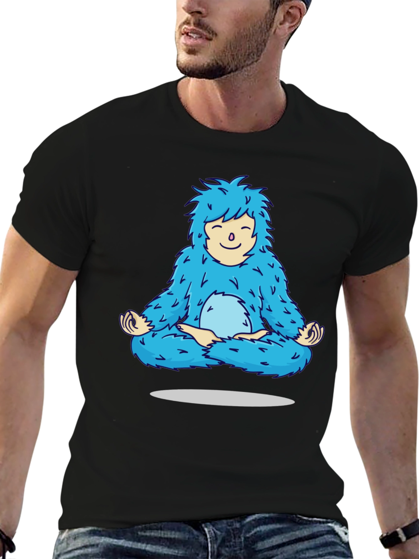 Zen Yeti T-Shirt - Meditating Blue Monster Tee