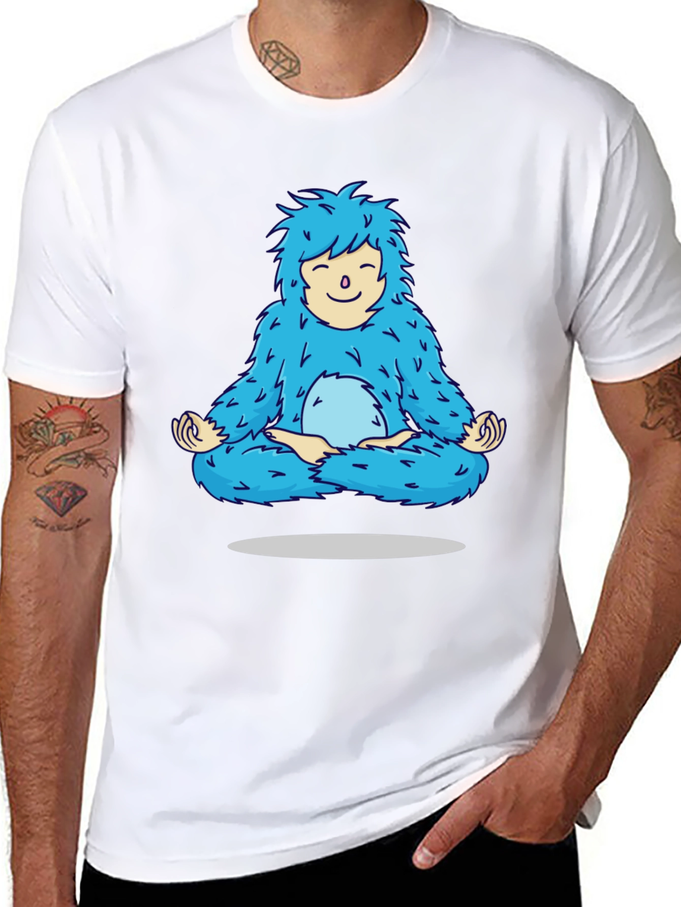 Zen Yeti T-Shirt - Meditating Blue Monster Tee