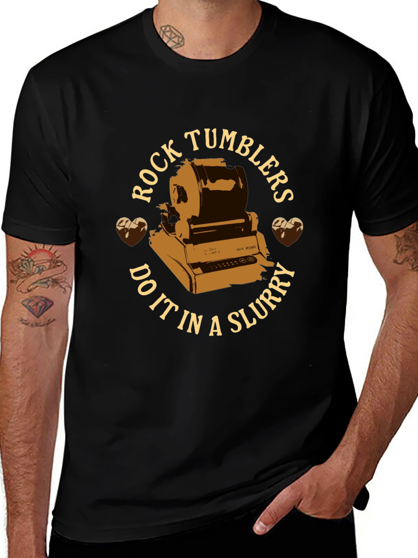 Rock Tumblers Do It In A Slurry Black T-Shirt