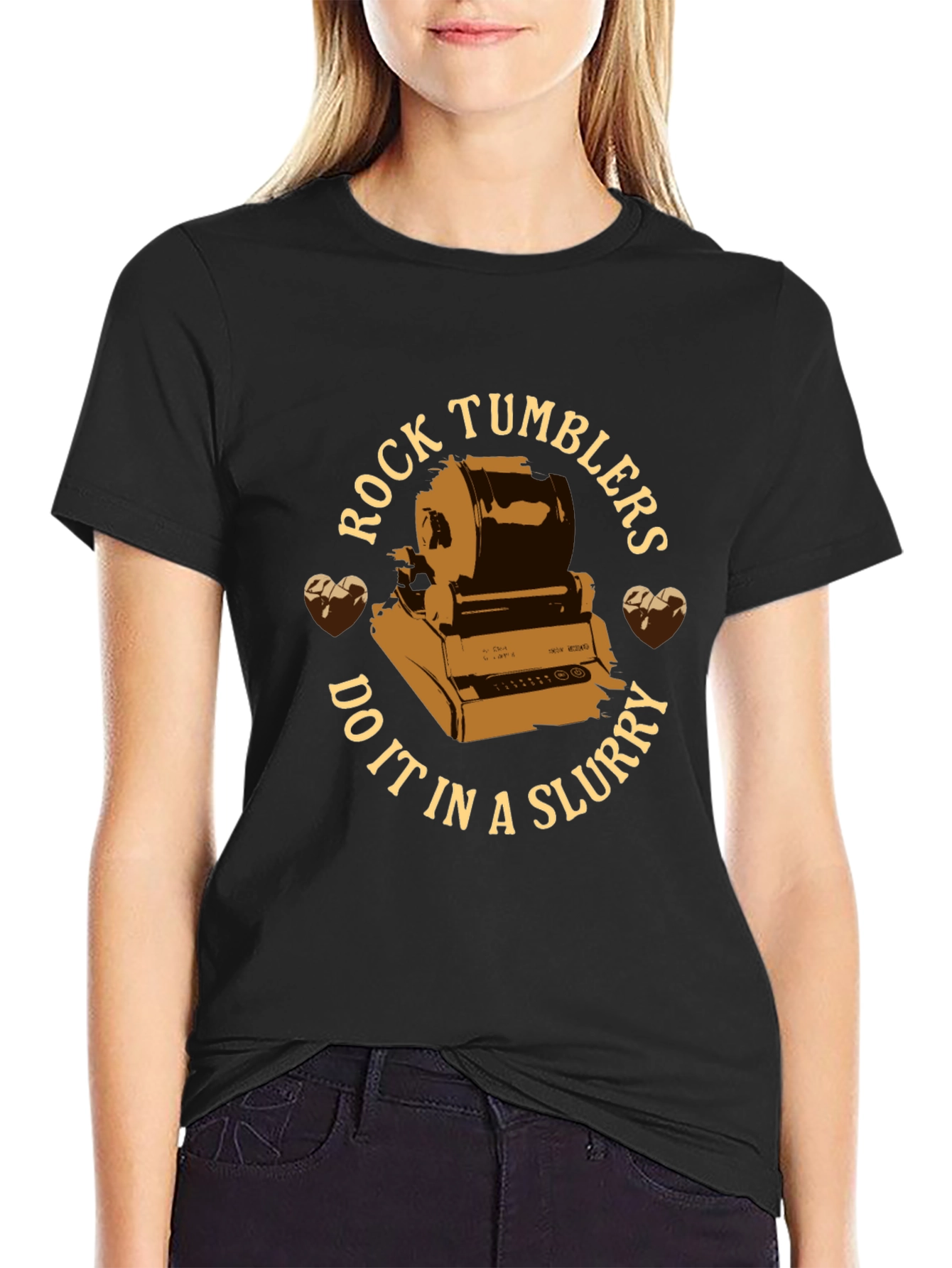 Rock Tumblers Do It In A Slurry Black T-Shirt