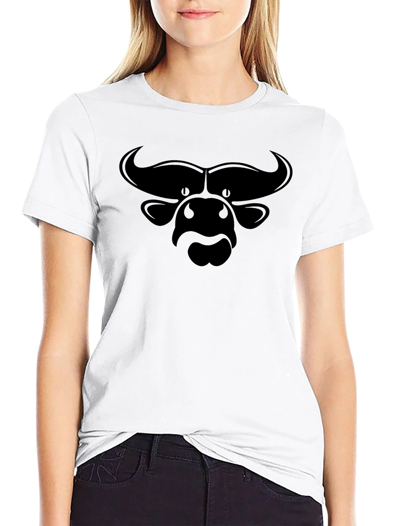 Bull Silhouette Graphic Tee - Stylish Mens Black T-Shirt