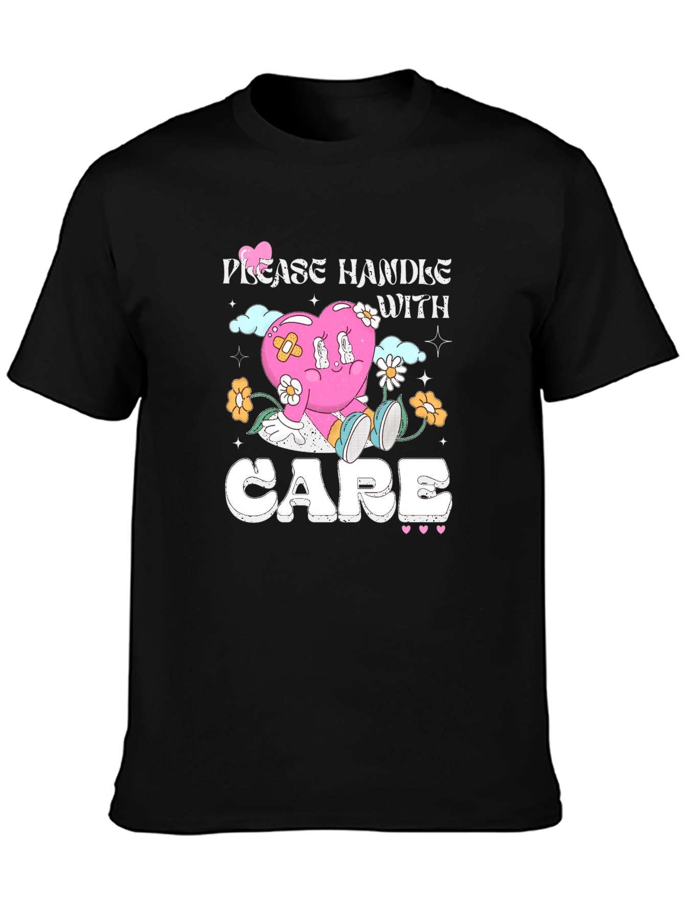 Handle With Care T-Shirt - Heart Graphic Tee