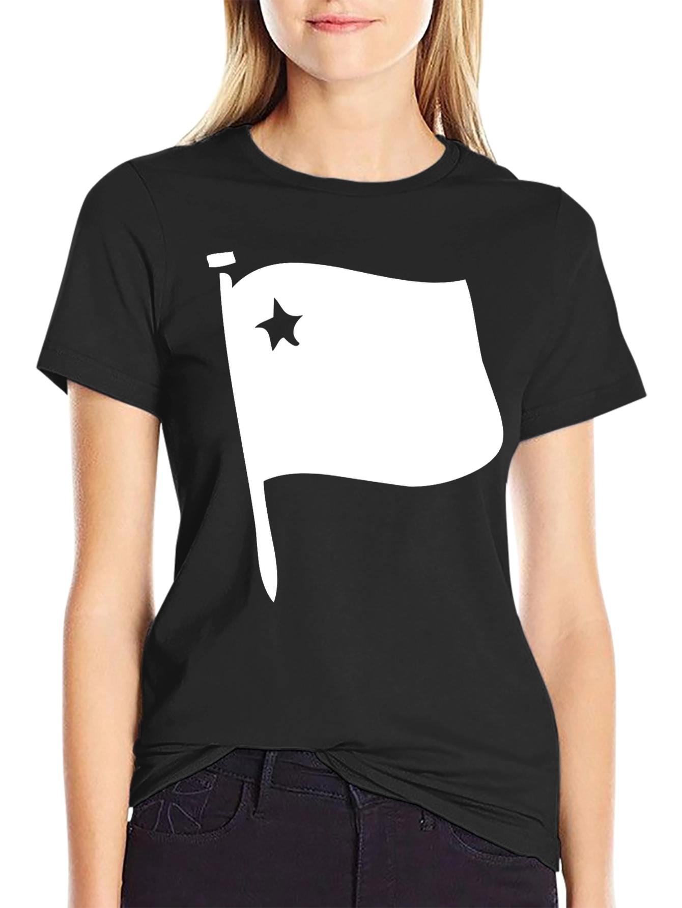 Star Flag Graphic T-Shirt - Black Cotton Tee