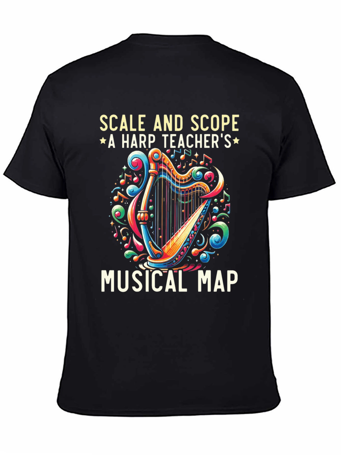 Harp Teachers Musical Map Graphic Tee