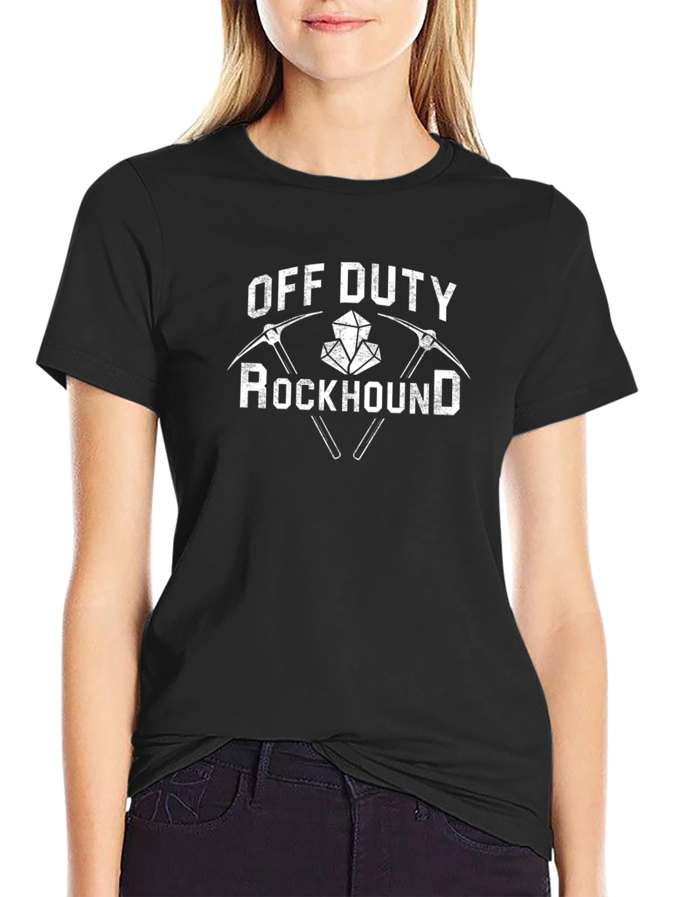 Off Duty Rockhound Graphic Tee - Black Cotton T-Shirt