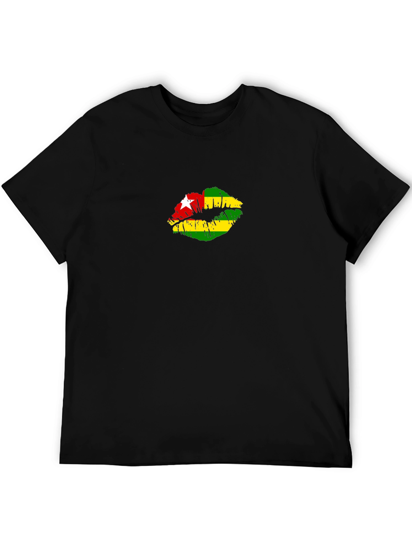 Togo Flag Lips Black T-Shirt