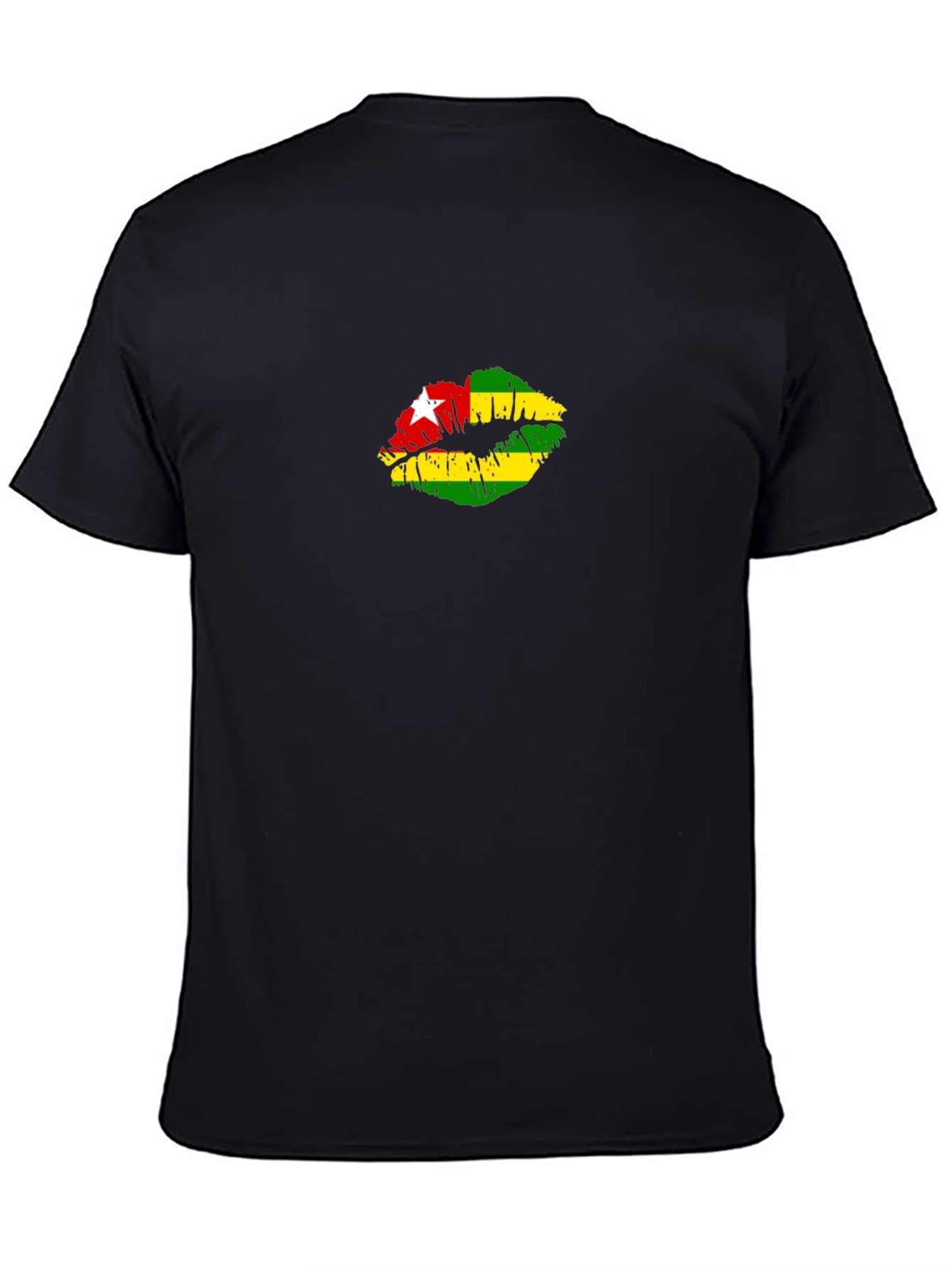 Togo Flag Lips Black T-Shirt