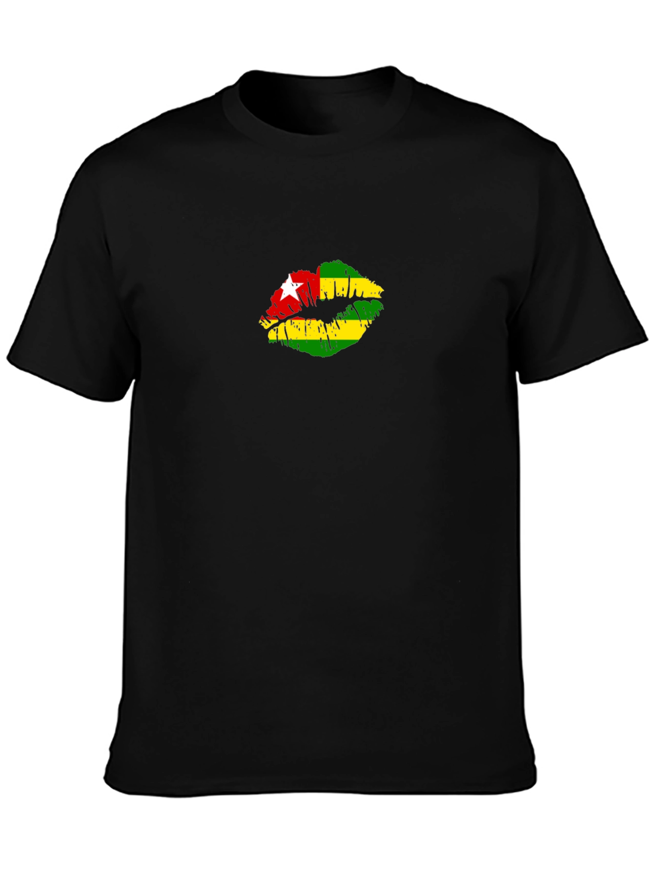 Togo Flag Lips Black T-Shirt