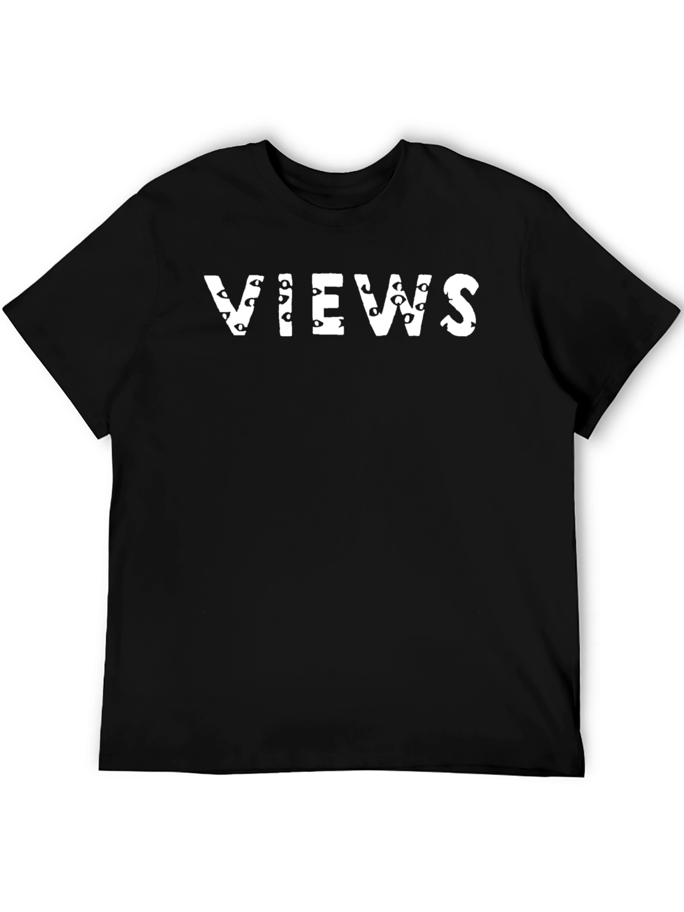 VIEWS Graphic Tee - Trendy Black T-Shirt