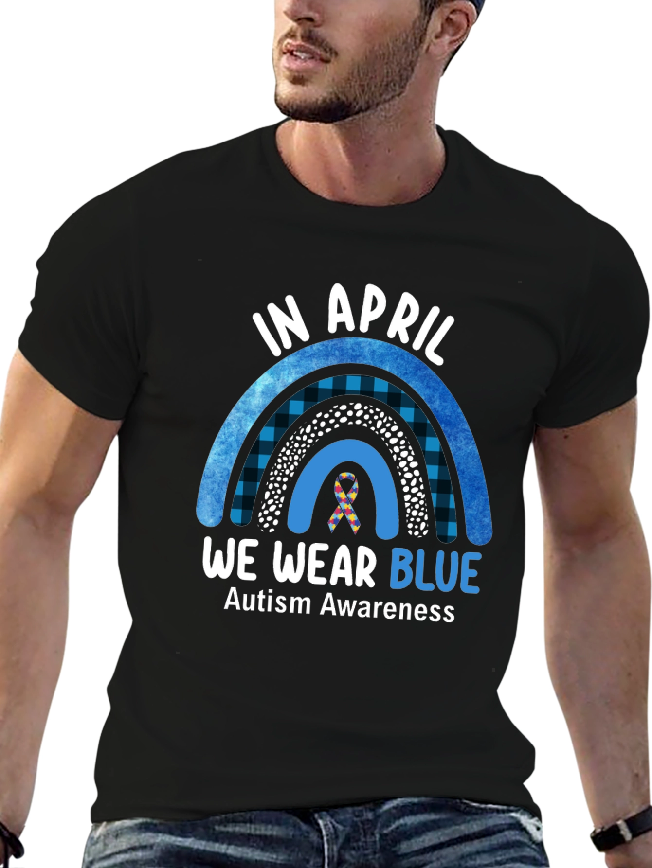 Autism Awareness Rainbow T-Shirt - We Wear Blue