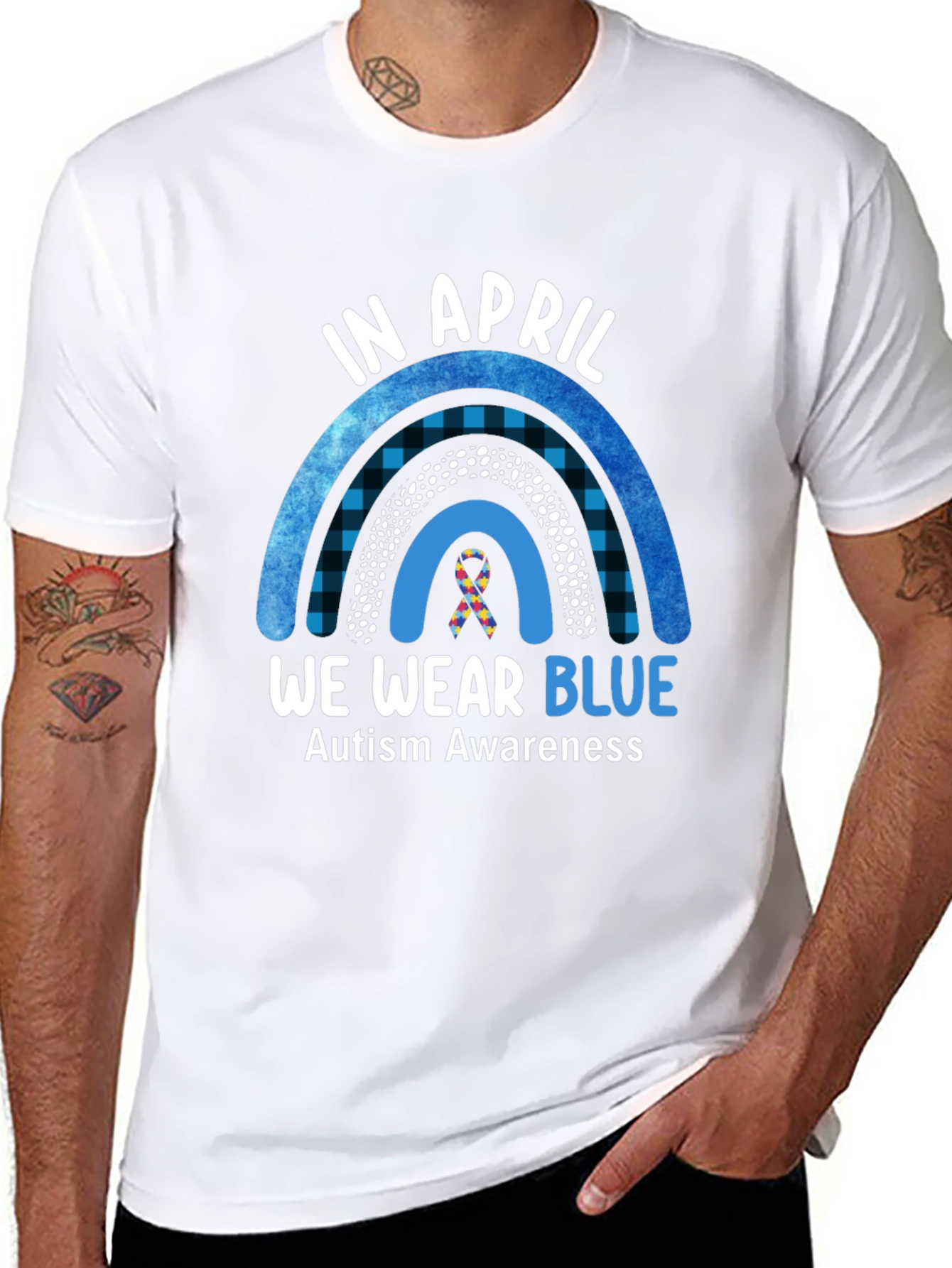 Autism Awareness Rainbow T-Shirt - We Wear Blue