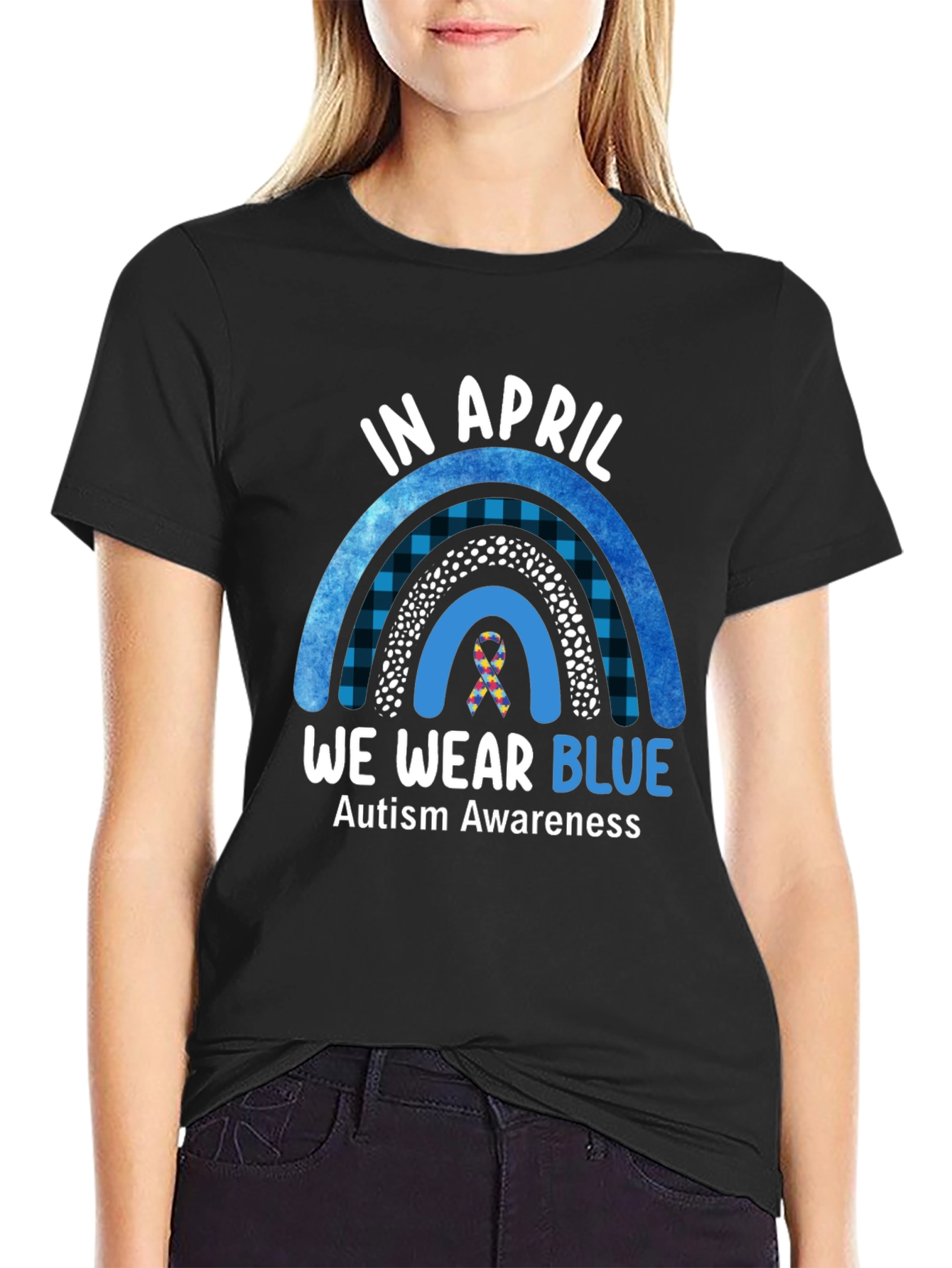 Autism Awareness Rainbow T-Shirt - We Wear Blue
