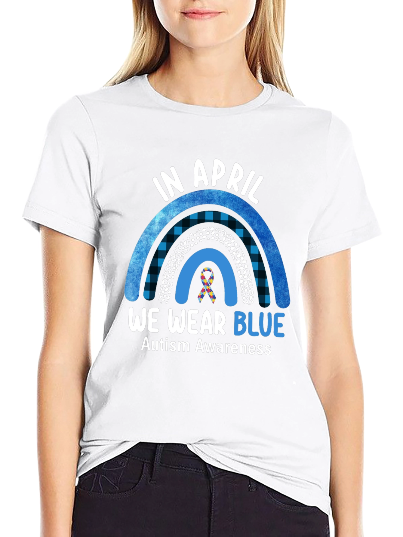 Autism Awareness Rainbow T-Shirt - We Wear Blue