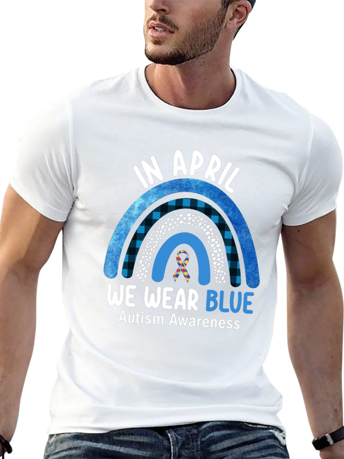 Autism Awareness Rainbow T-Shirt - We Wear Blue