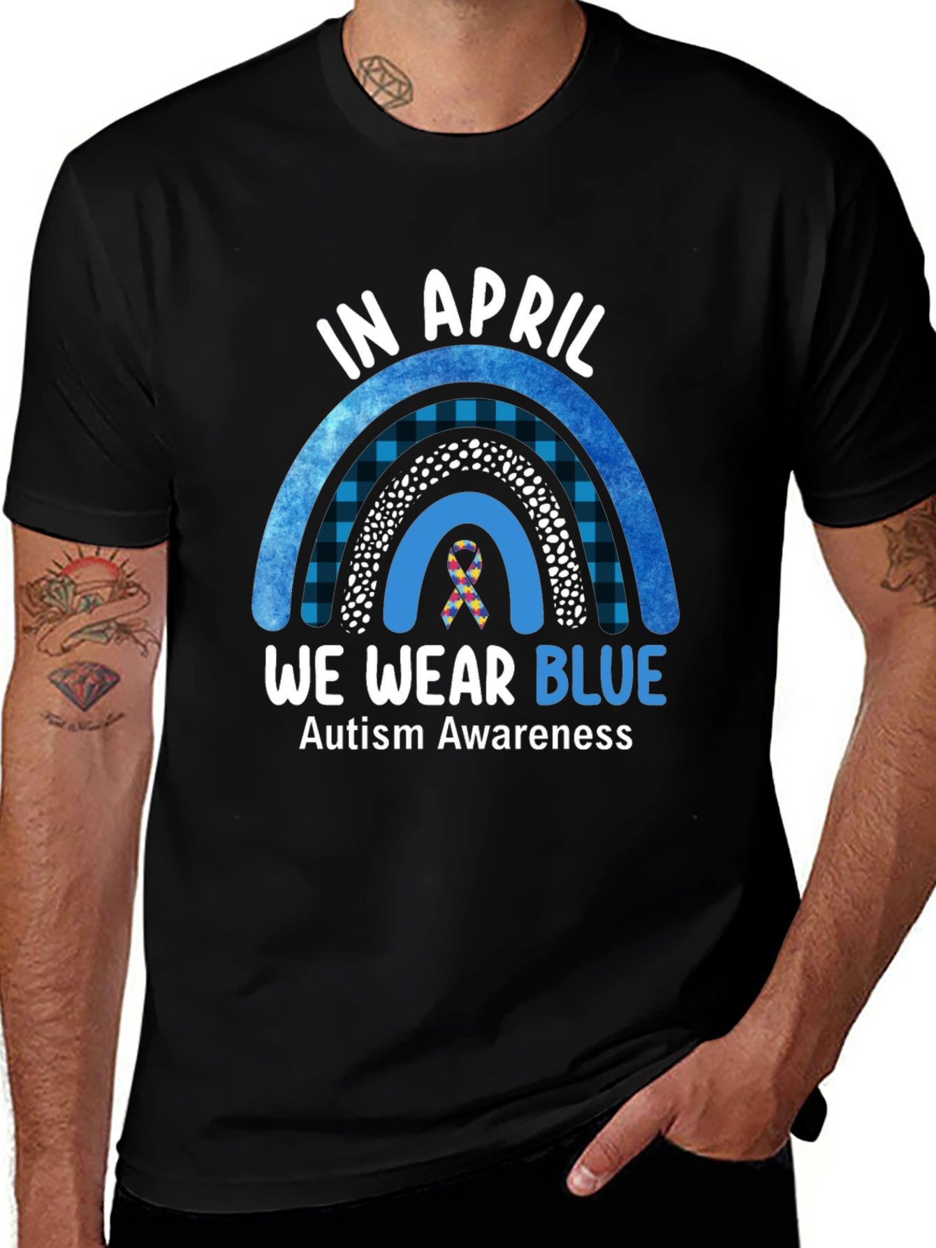 Autism Awareness Rainbow T-Shirt - We Wear Blue