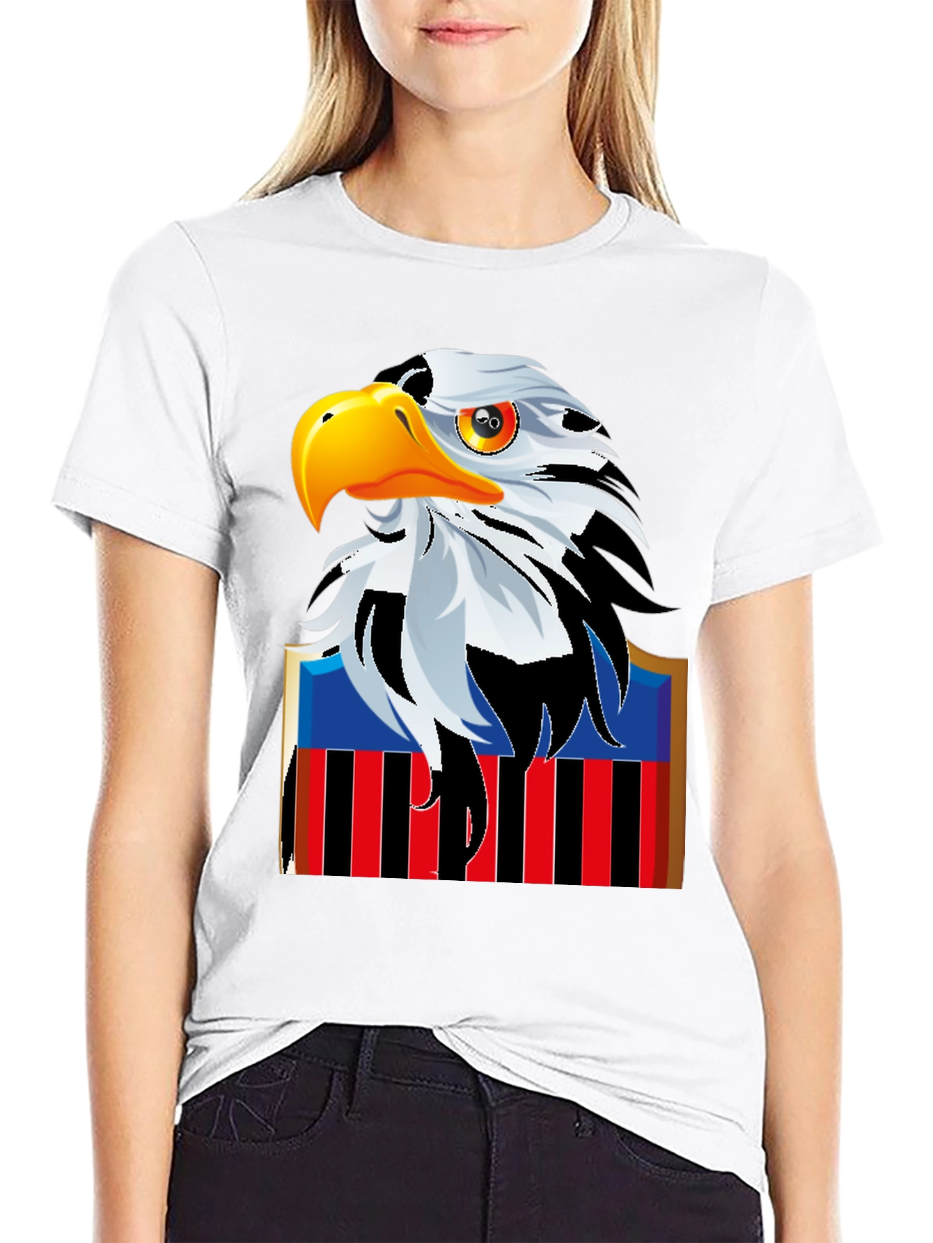 Eagle Graphic Print Black T-Shirt