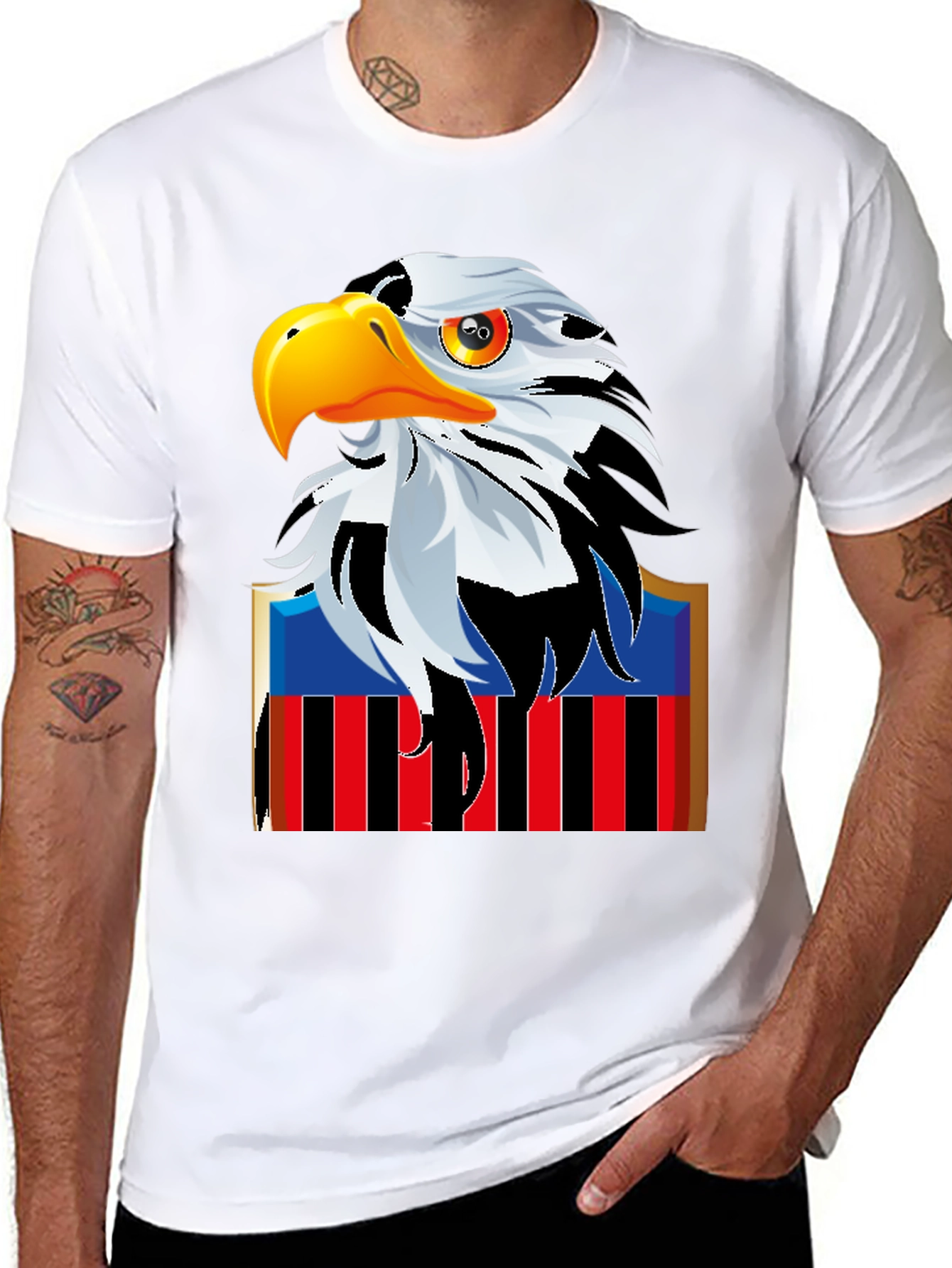 Eagle Graphic Print Black T-Shirt