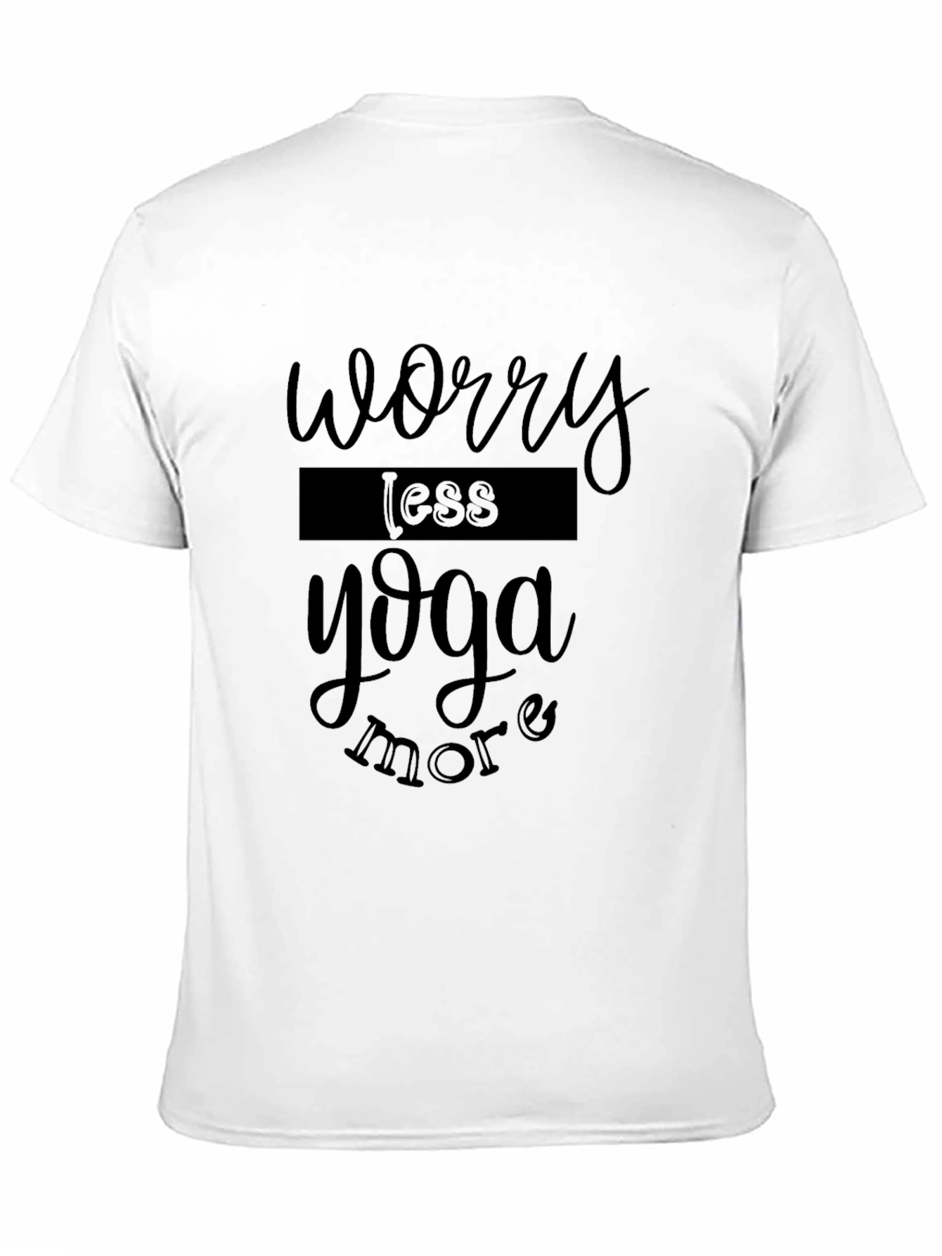 Worry Less Yoga More Black Graphic T-Shirt