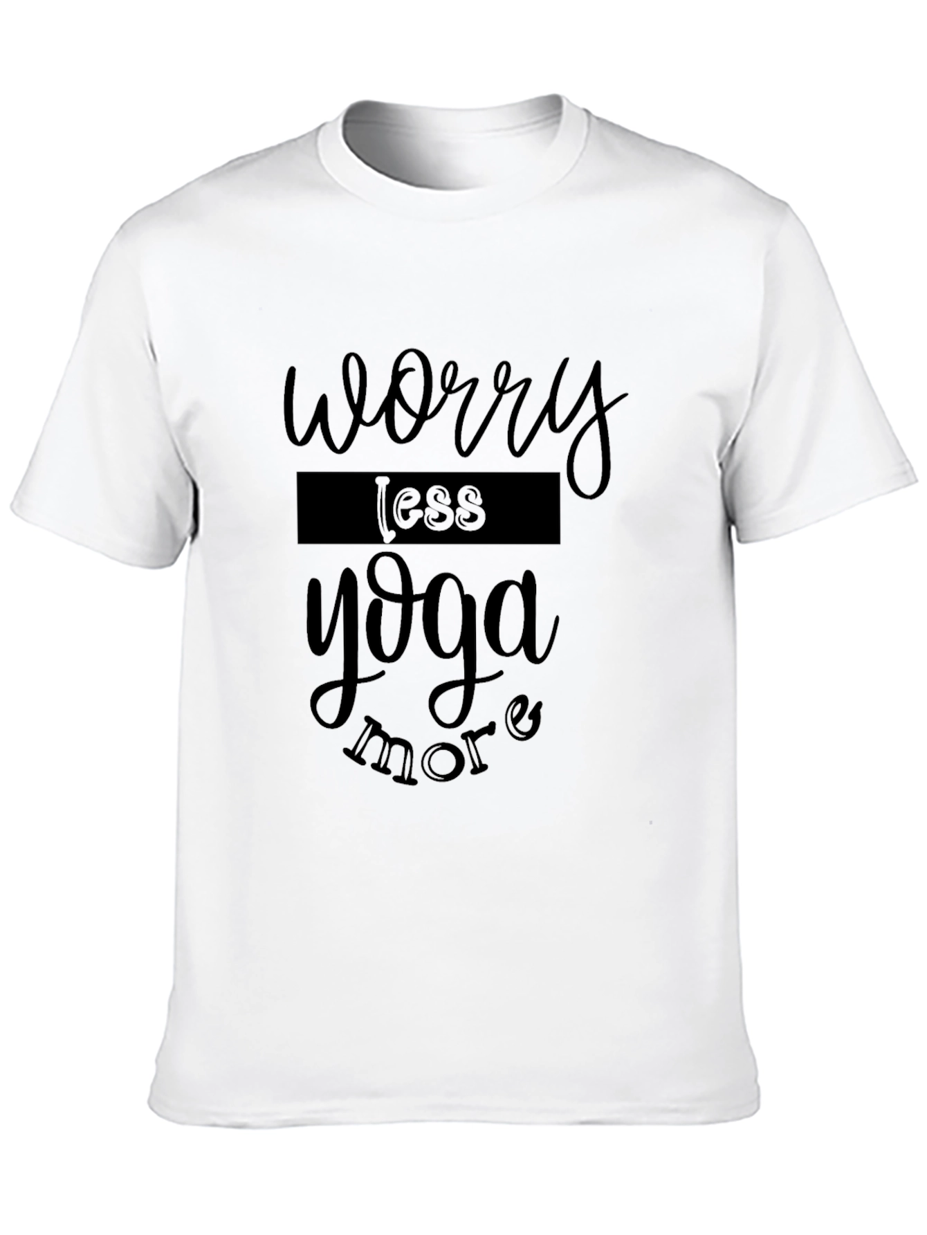 Worry Less Yoga More Black Graphic T-Shirt