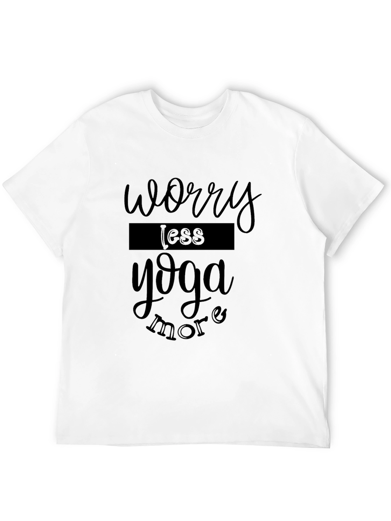 Worry Less Yoga More Black Graphic T-Shirt