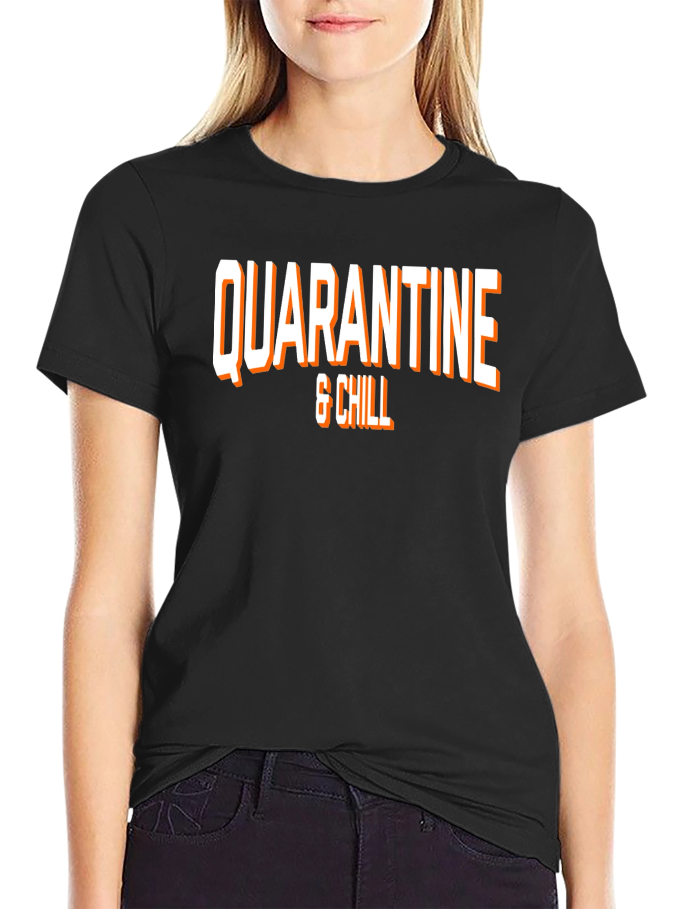 Quarantine & Chill Graphic Tee - Black T-Shirt