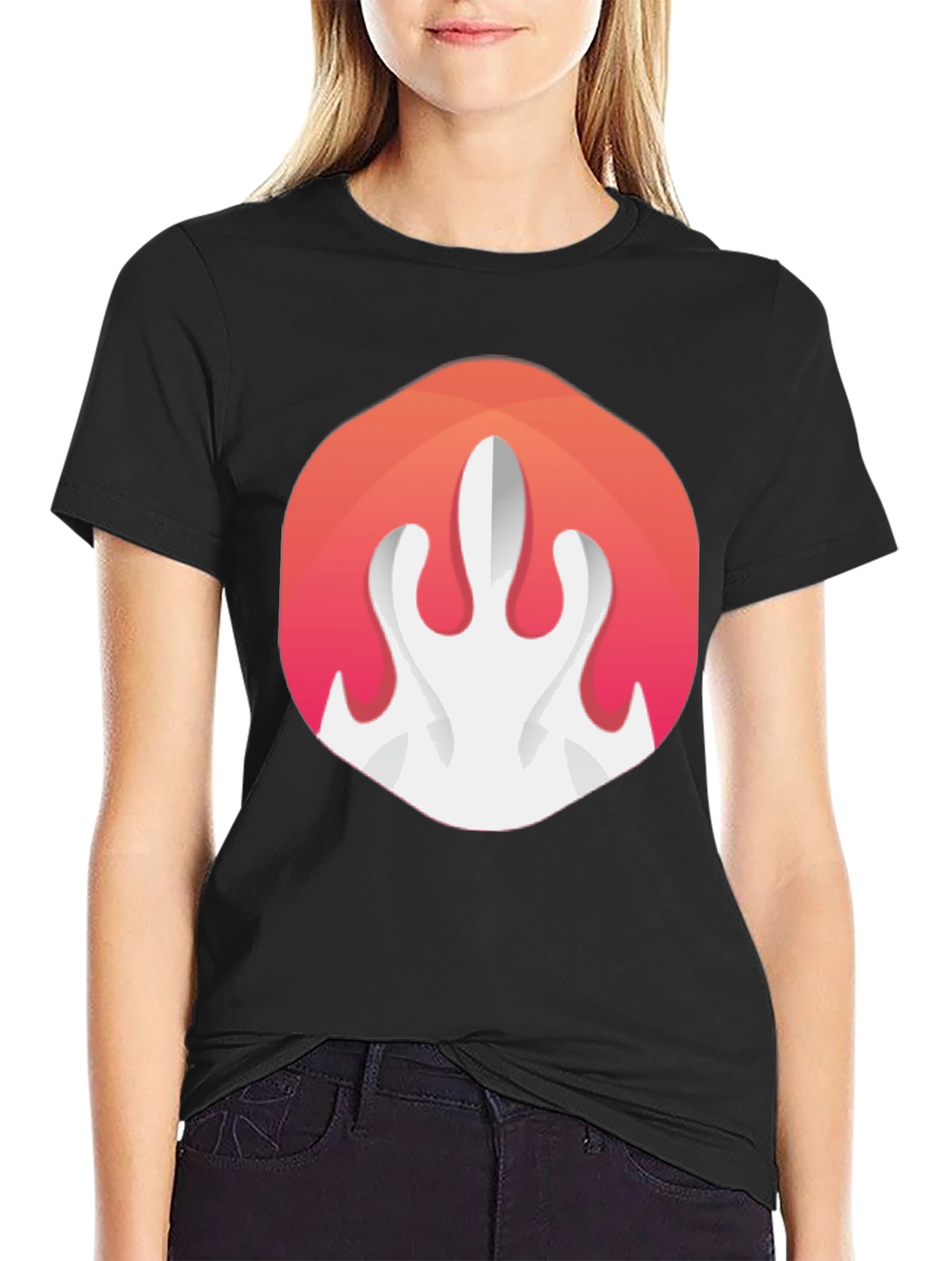 Flame Logo Black T-Shirt - Stylish Graphic Tee