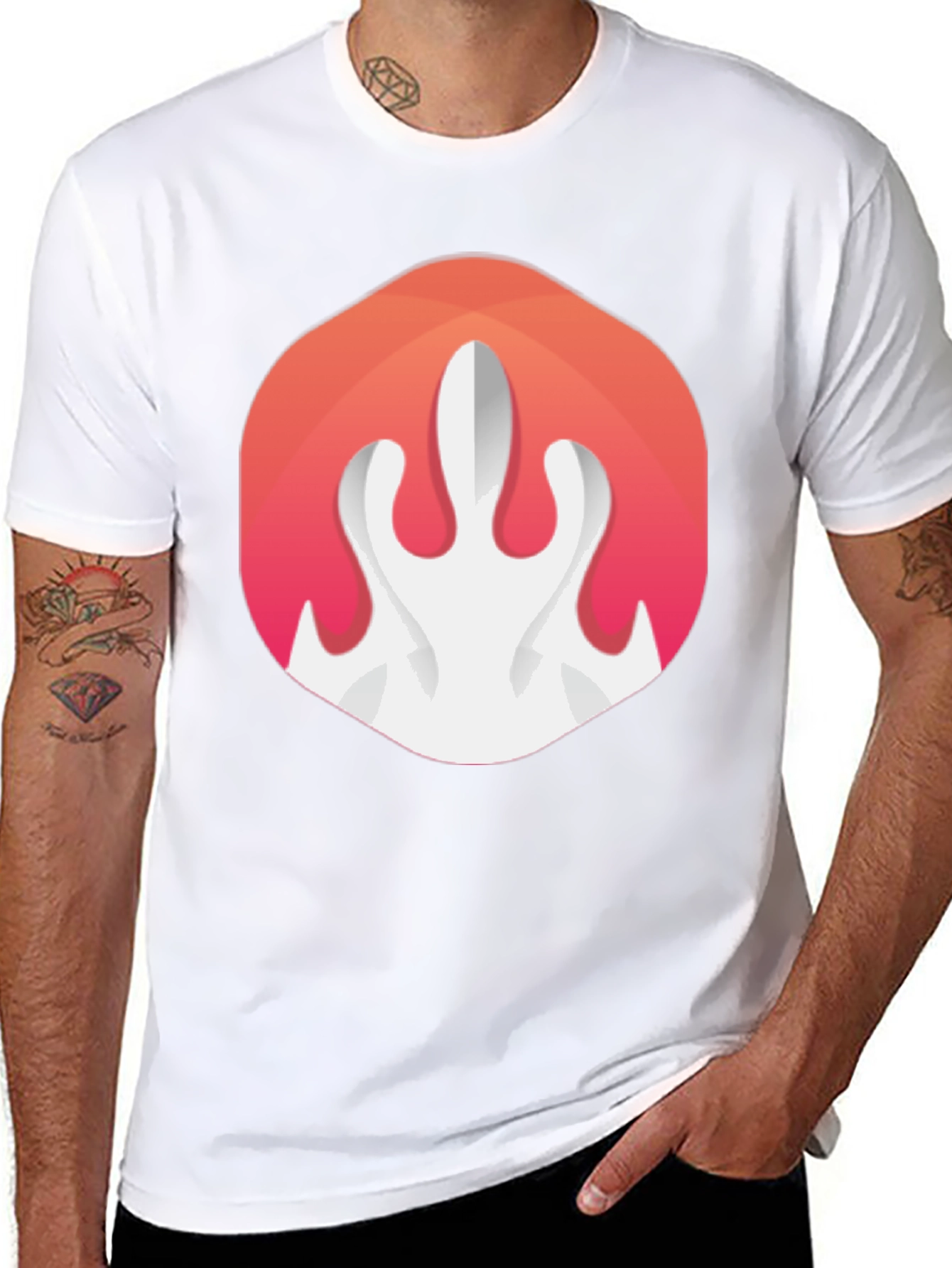 Flame Logo Black T-Shirt - Stylish Graphic Tee