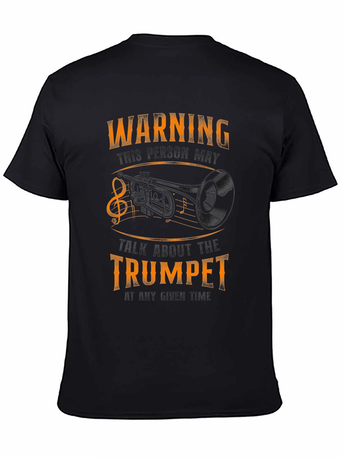 Warning May Spontaneously Talk About Trumpet - Black T-Shirt