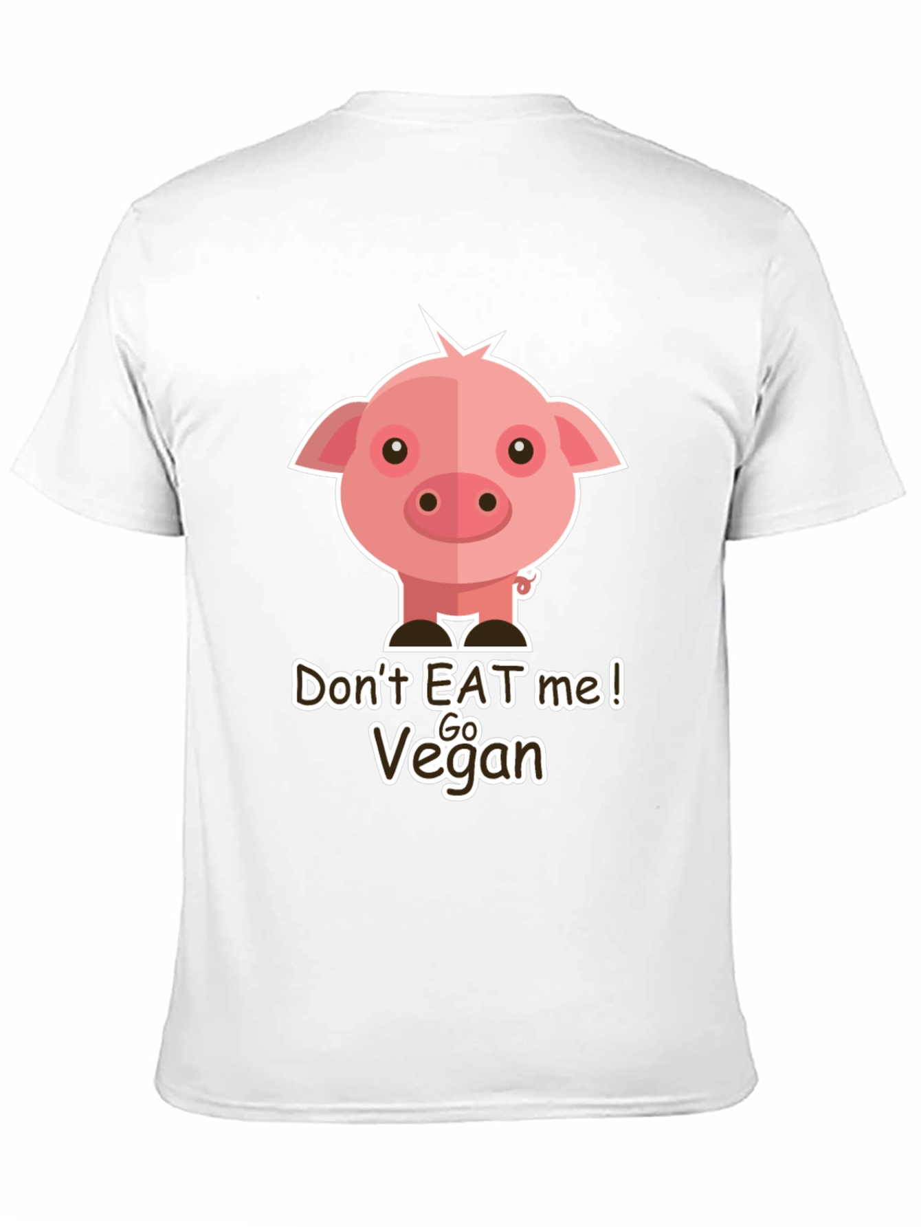 Go Vegan Pig Graphic T-Shirt - Animal Lover Tee