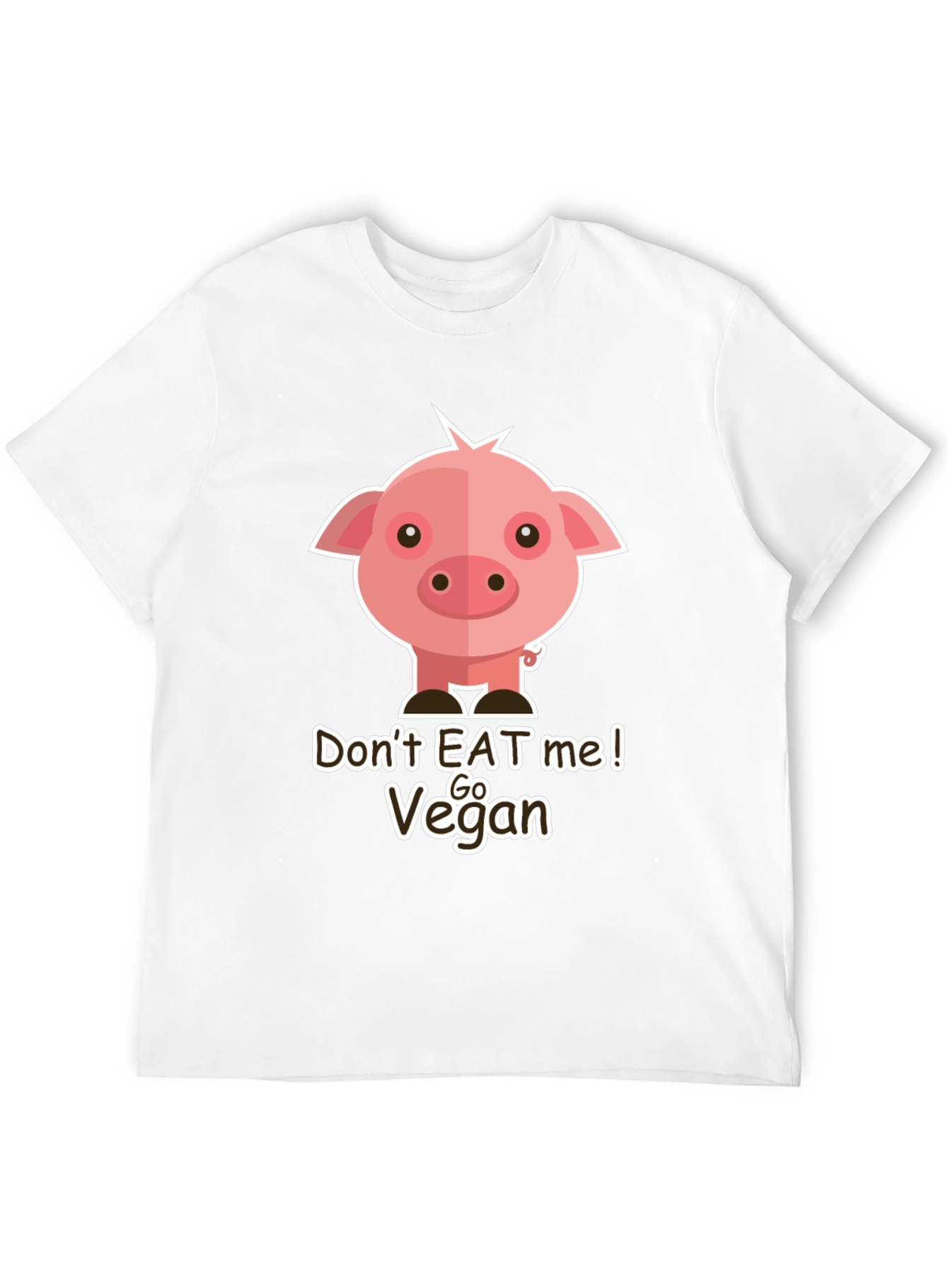 Go Vegan Pig Graphic T-Shirt - Animal Lover Tee