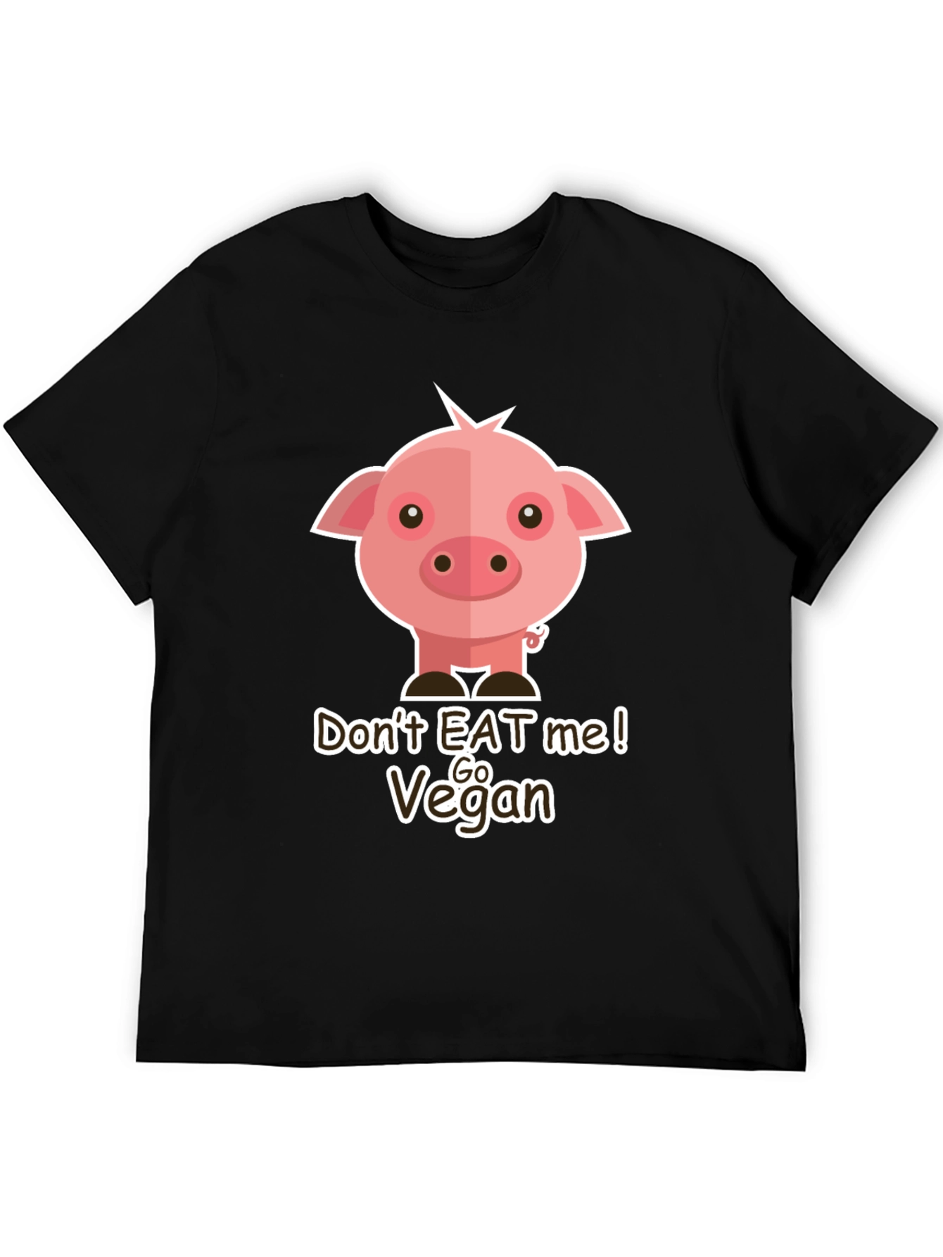 Go Vegan Pig Graphic T-Shirt - Animal Lover Tee