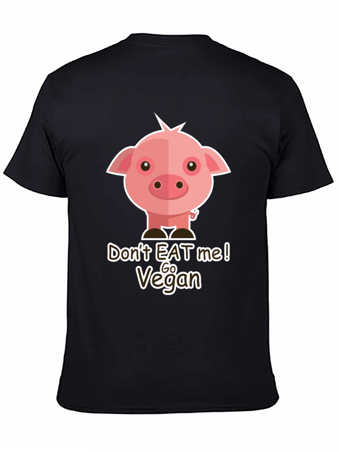 Go Vegan Pig Graphic T-Shirt - Animal Lover Tee