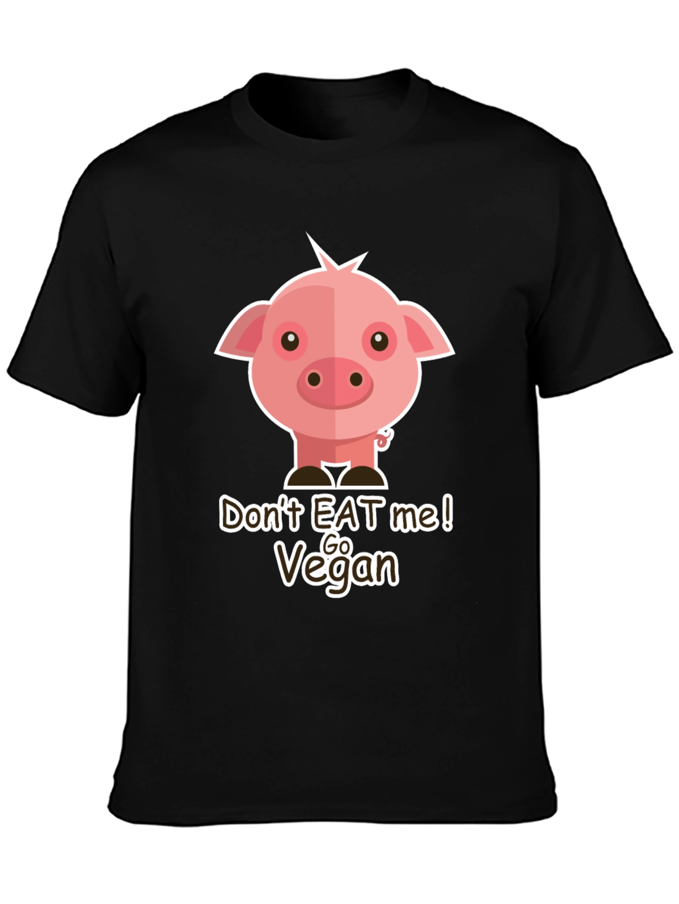 Go Vegan Pig Graphic T-Shirt - Animal Lover Tee