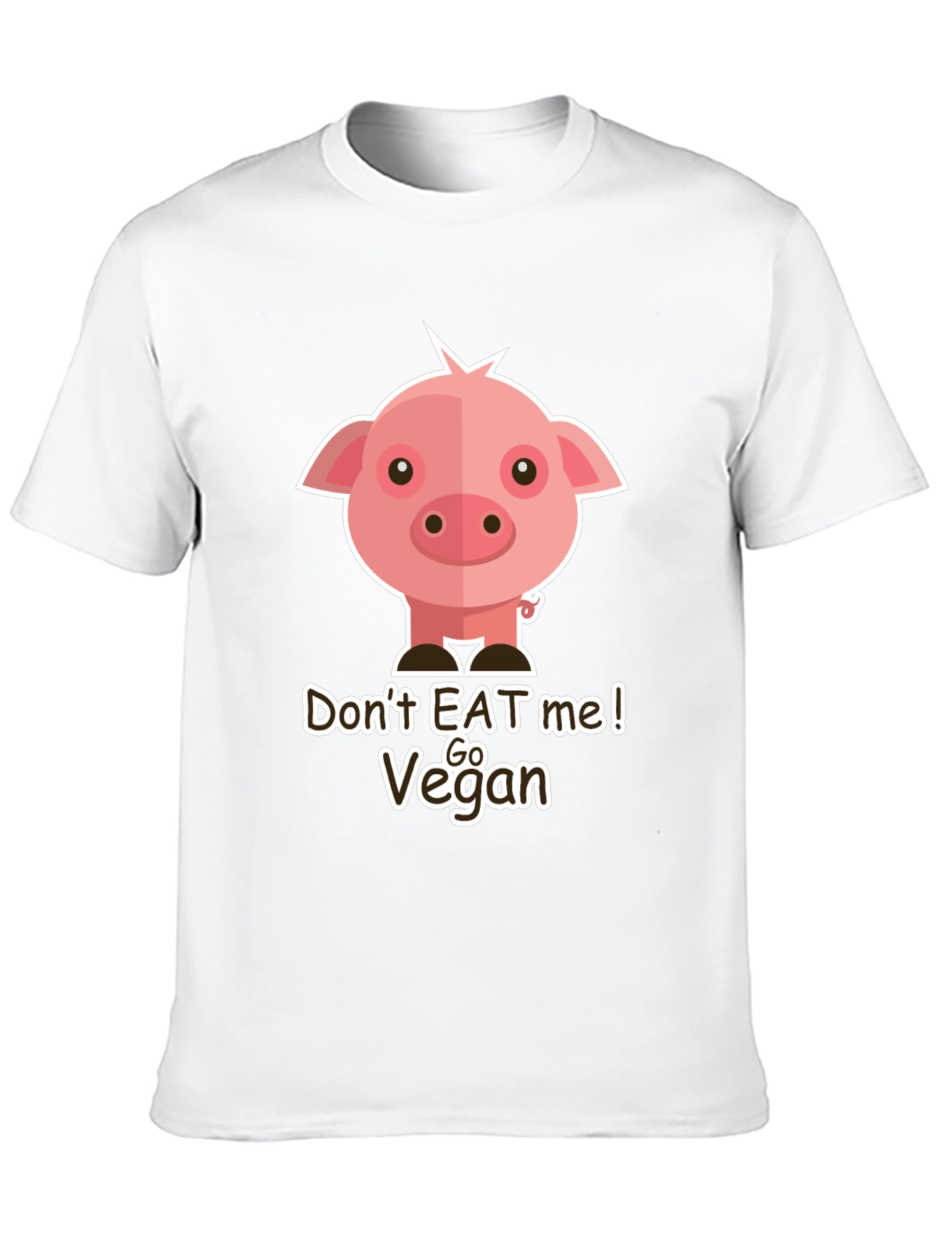 Go Vegan Pig Graphic T-Shirt - Animal Lover Tee