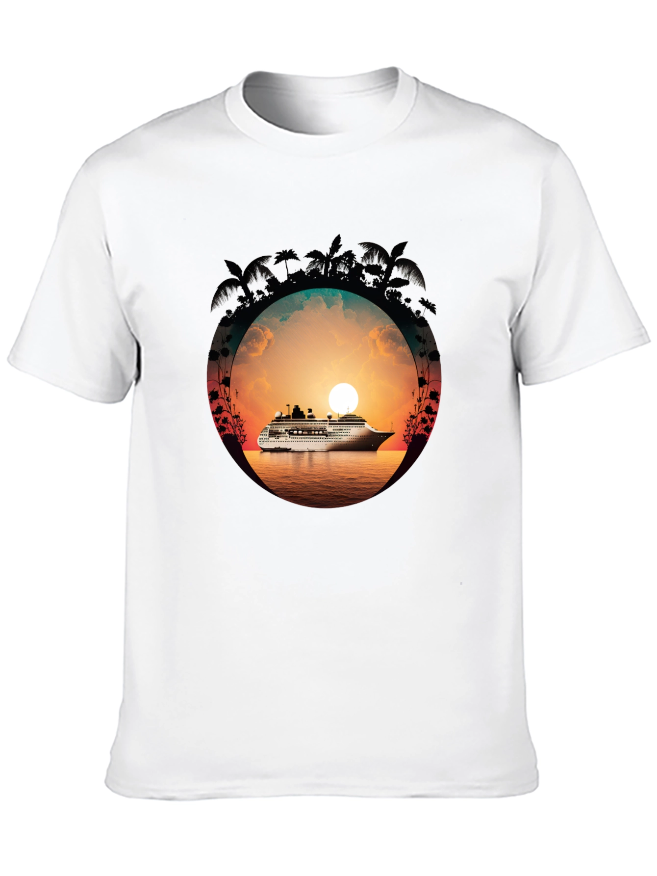 Sunset Cruise Graphic Tee - Tropical Vacation Shirt