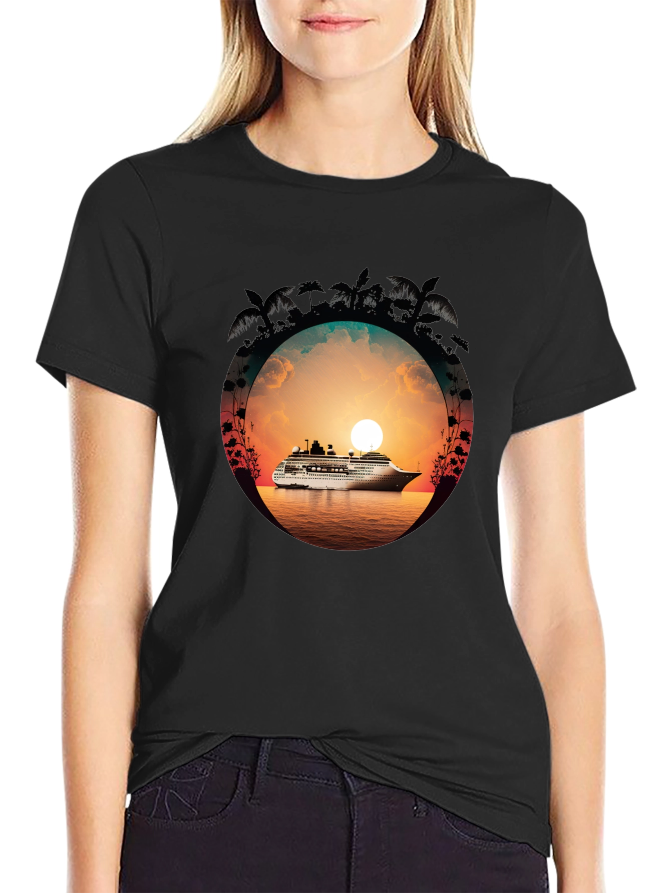 Sunset Cruise Graphic Tee - Tropical Vacation Shirt