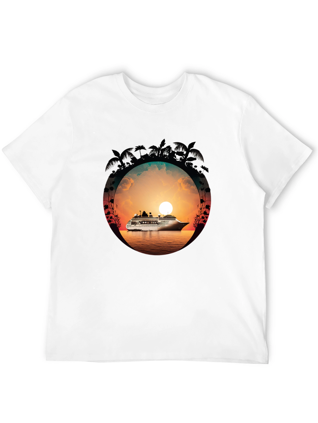 Sunset Cruise Graphic Tee - Tropical Vacation Shirt