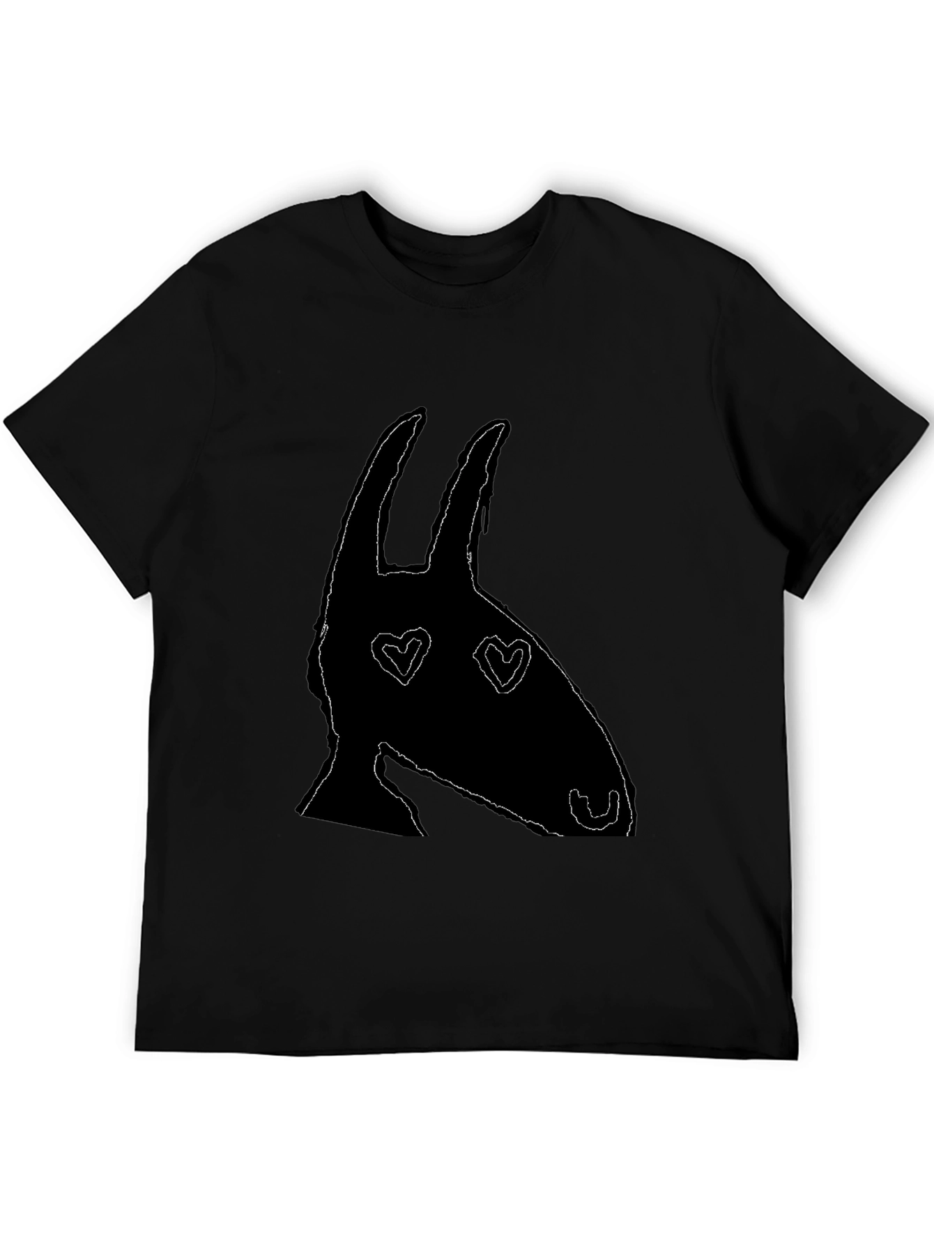 Heart Eyes Animal Silhouette Black Graphic Tee