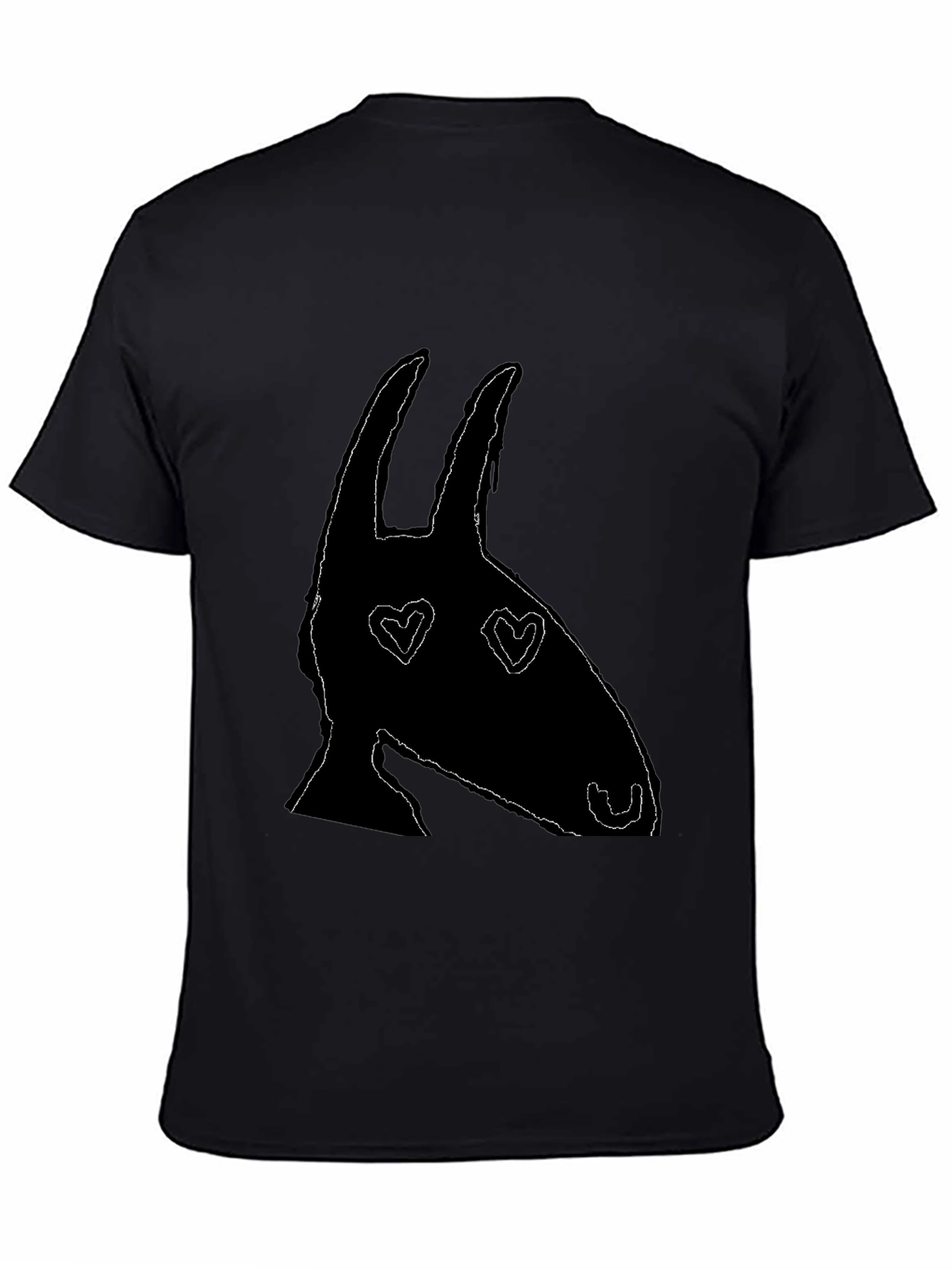 Heart Eyes Animal Silhouette Black Graphic Tee