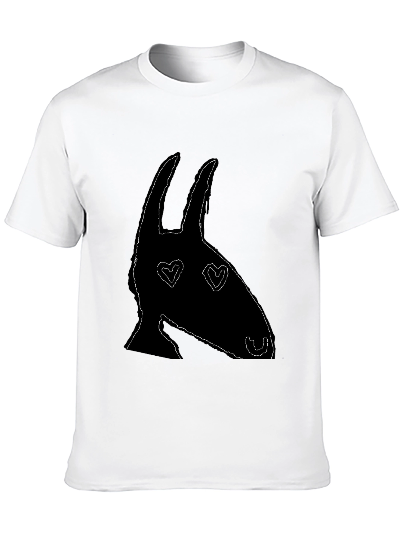 Heart Eyes Animal Silhouette Black Graphic Tee