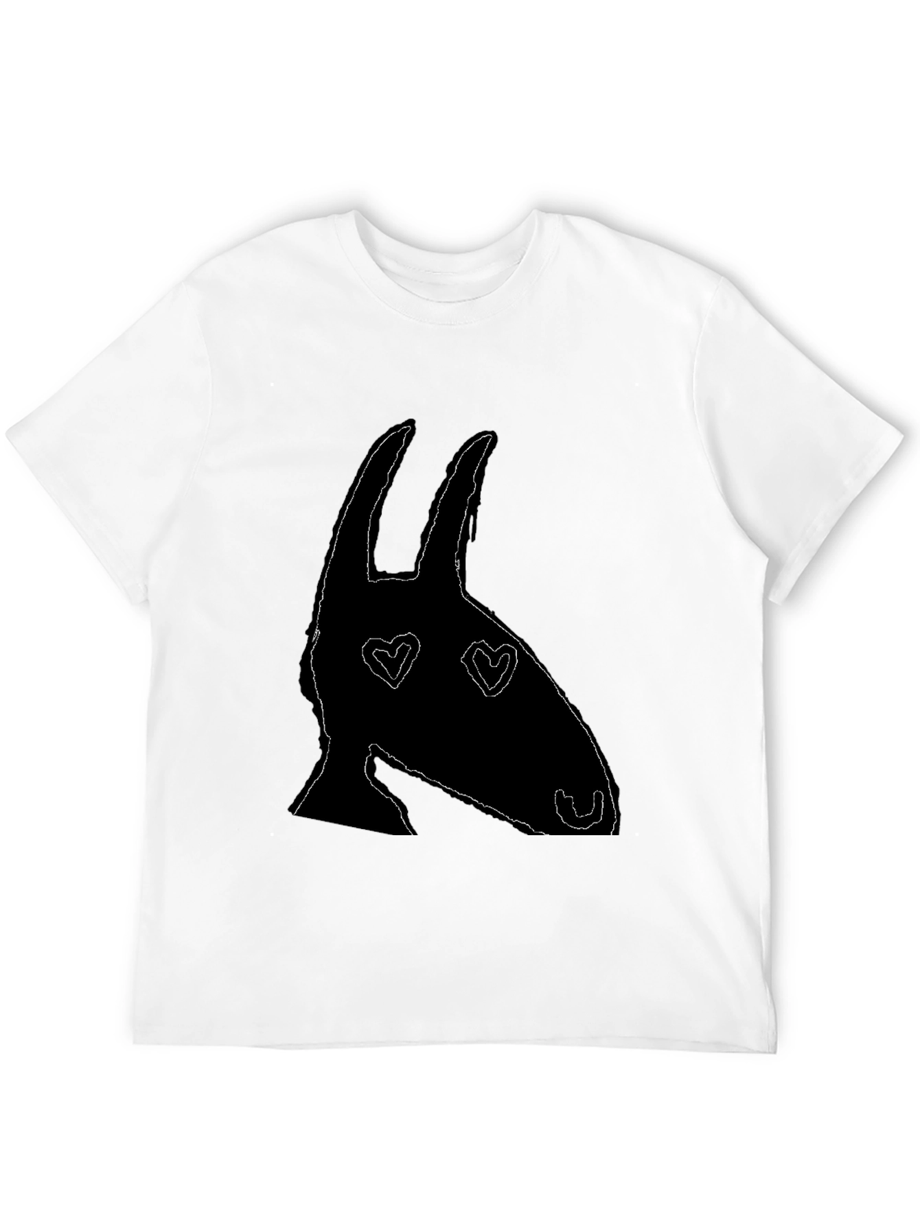 Heart Eyes Animal Silhouette Black Graphic Tee