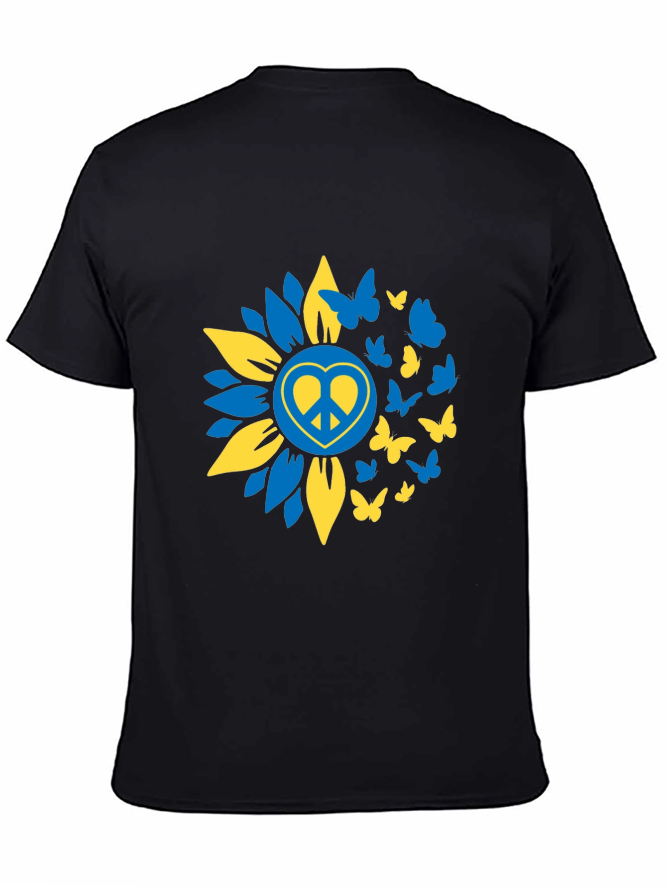Peace Sunflower Ukraine Butterfly T-Shirt