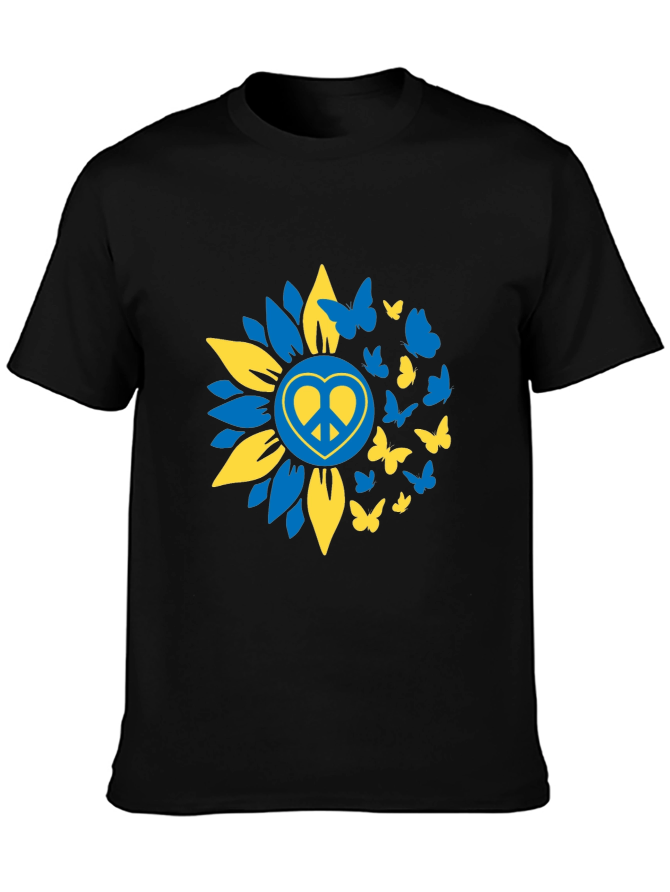 Peace Sunflower Ukraine Butterfly T-Shirt