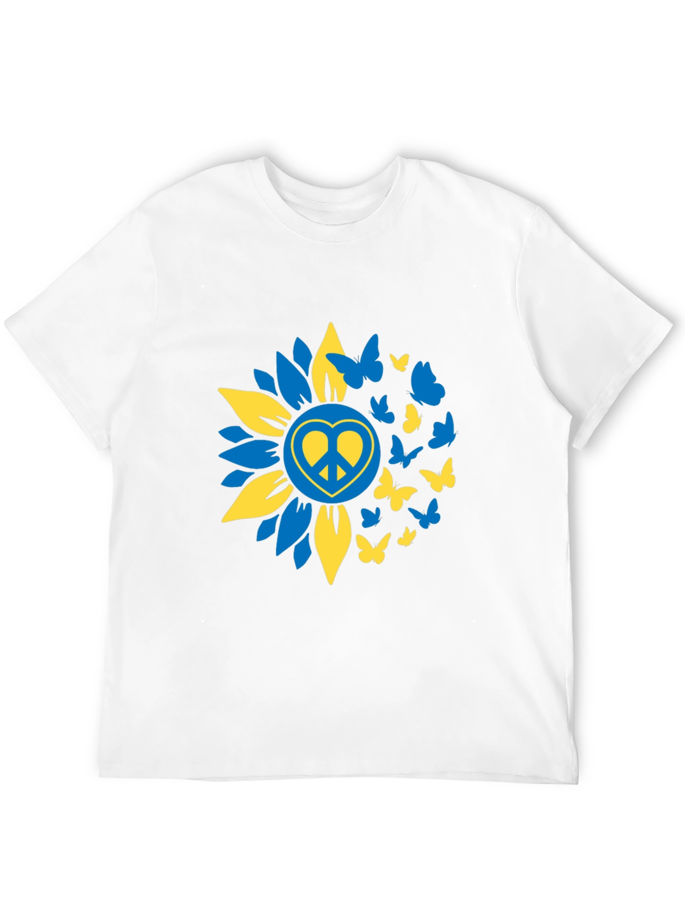 Peace Sunflower Ukraine Butterfly T-Shirt
