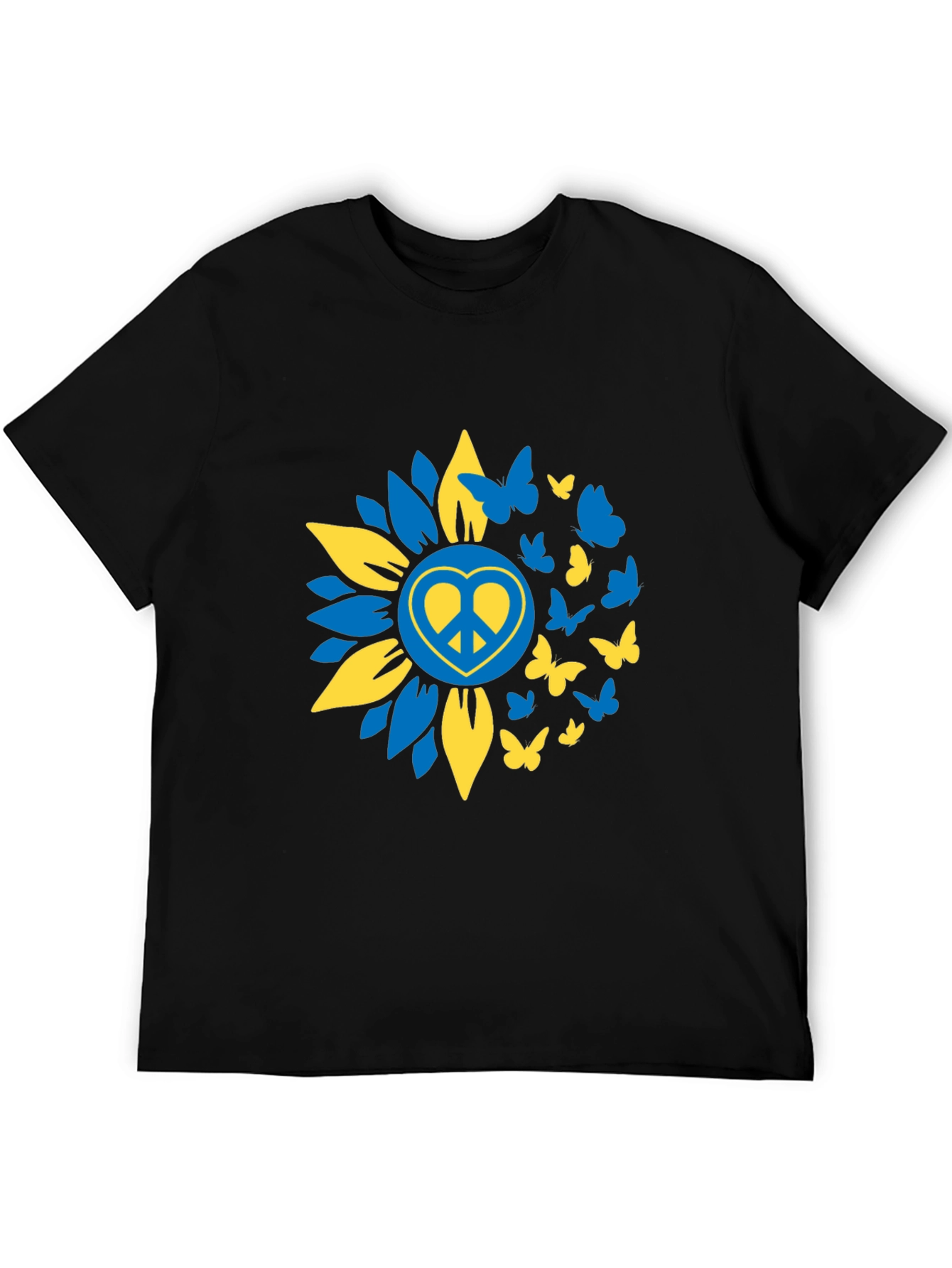 Peace Sunflower Ukraine Butterfly T-Shirt