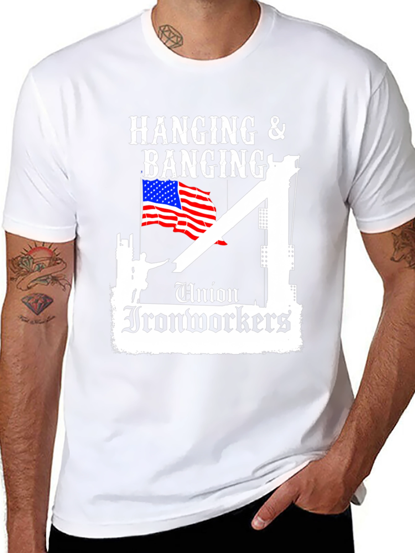 Union Ironworkers Hanging & Banging T-Shirt