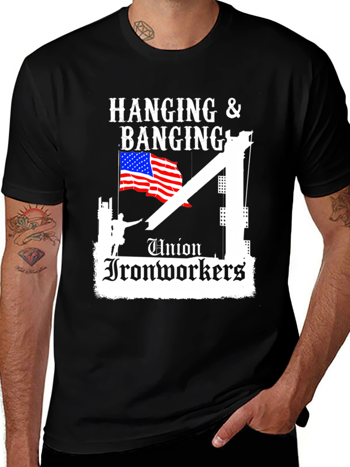 Union Ironworkers Hanging & Banging T-Shirt