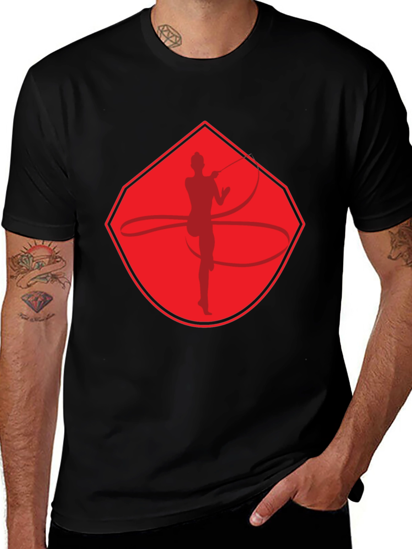 Rhythmic Gymnast Graphic T-Shirt - Red Design