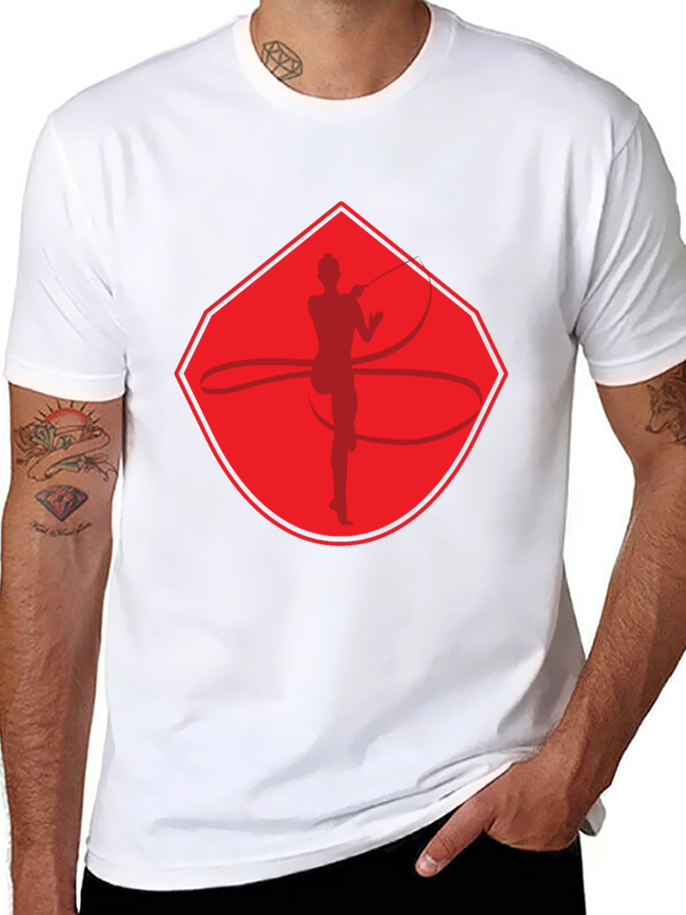Rhythmic Gymnast Graphic T-Shirt - Red Design